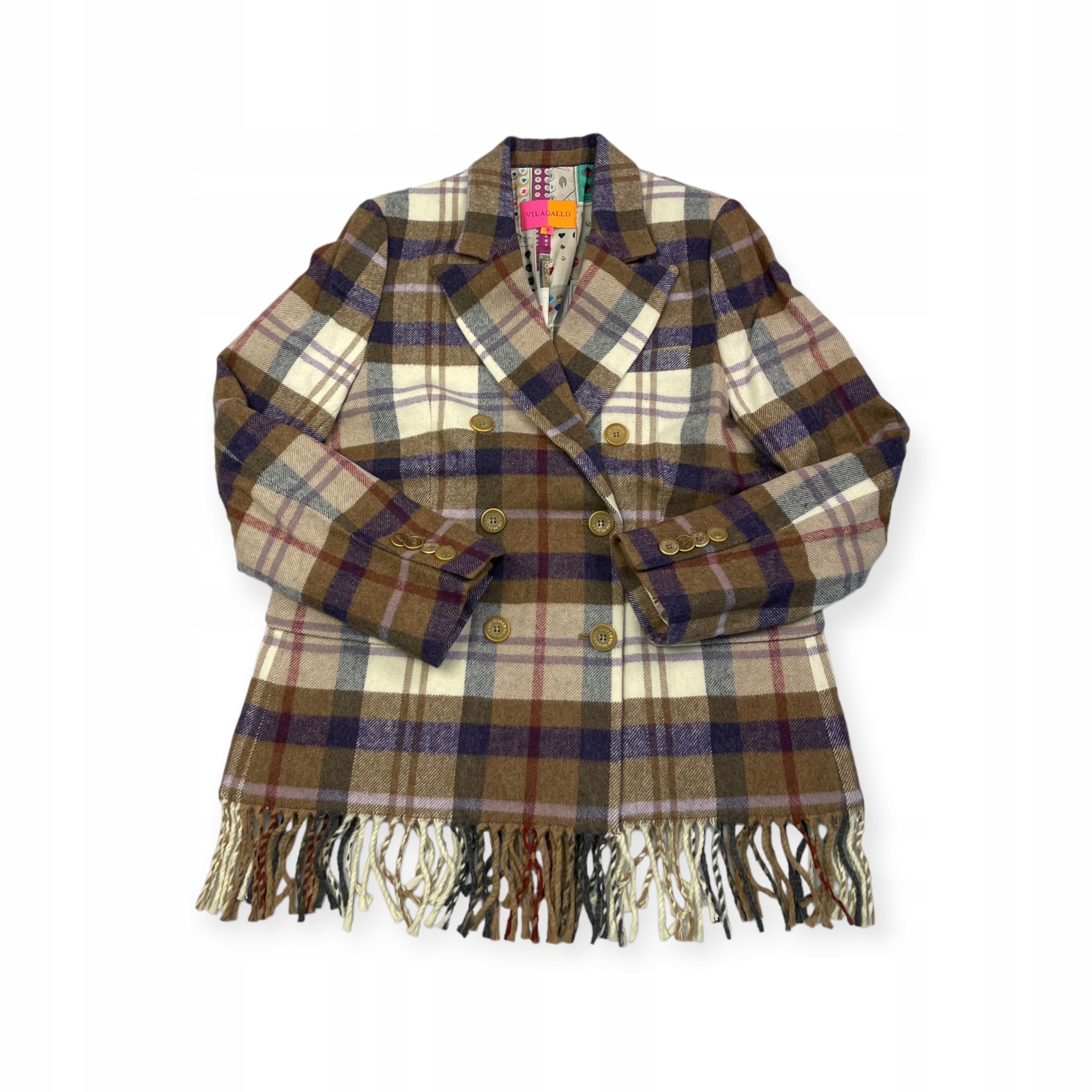 Dámský krátký kostkovaný kabát Vilagallo 42