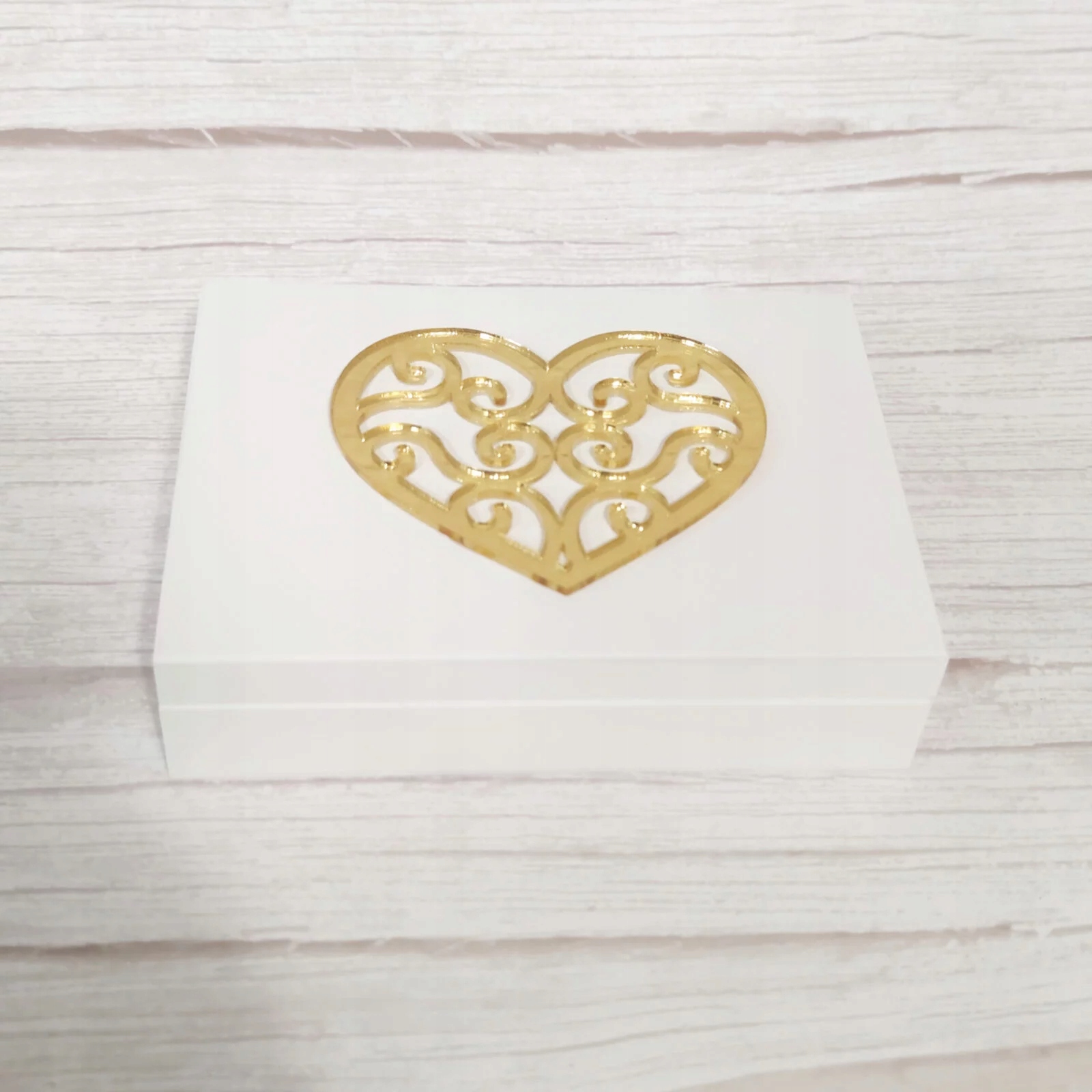 ZESTAW PUDEŁKO NA KOPERTY + PUDEŁKO NA OBRĄCZKI Wysokość produktu 23.5 cm