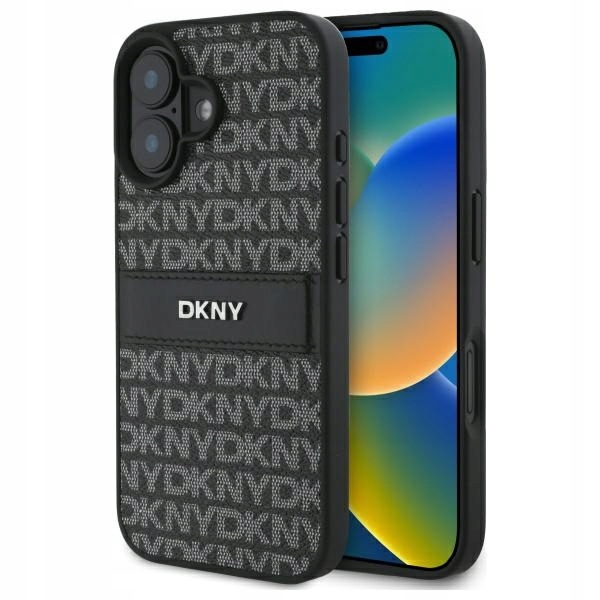 Dkny DKHCP16SPRTHSLK černý pevný kryt Pouzdro 16 6,1" s texturou
