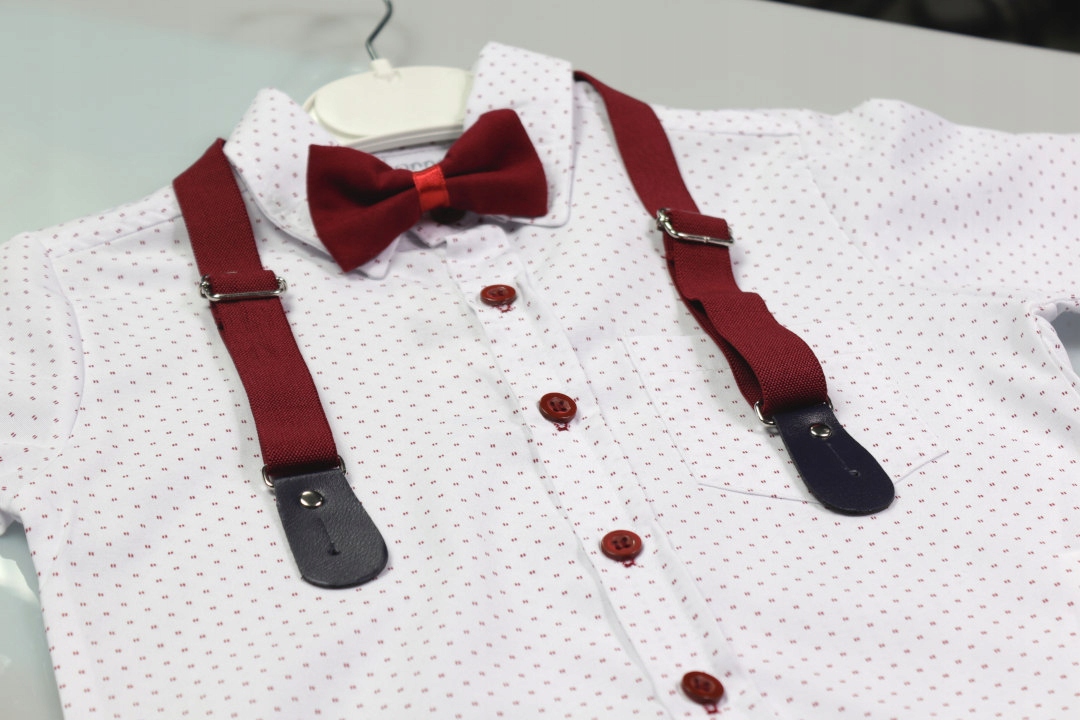 GARNITUR 4-części KOSZULA SPODNIE MUCHA SZELKI 7l Wiek dziecka 7 lat +