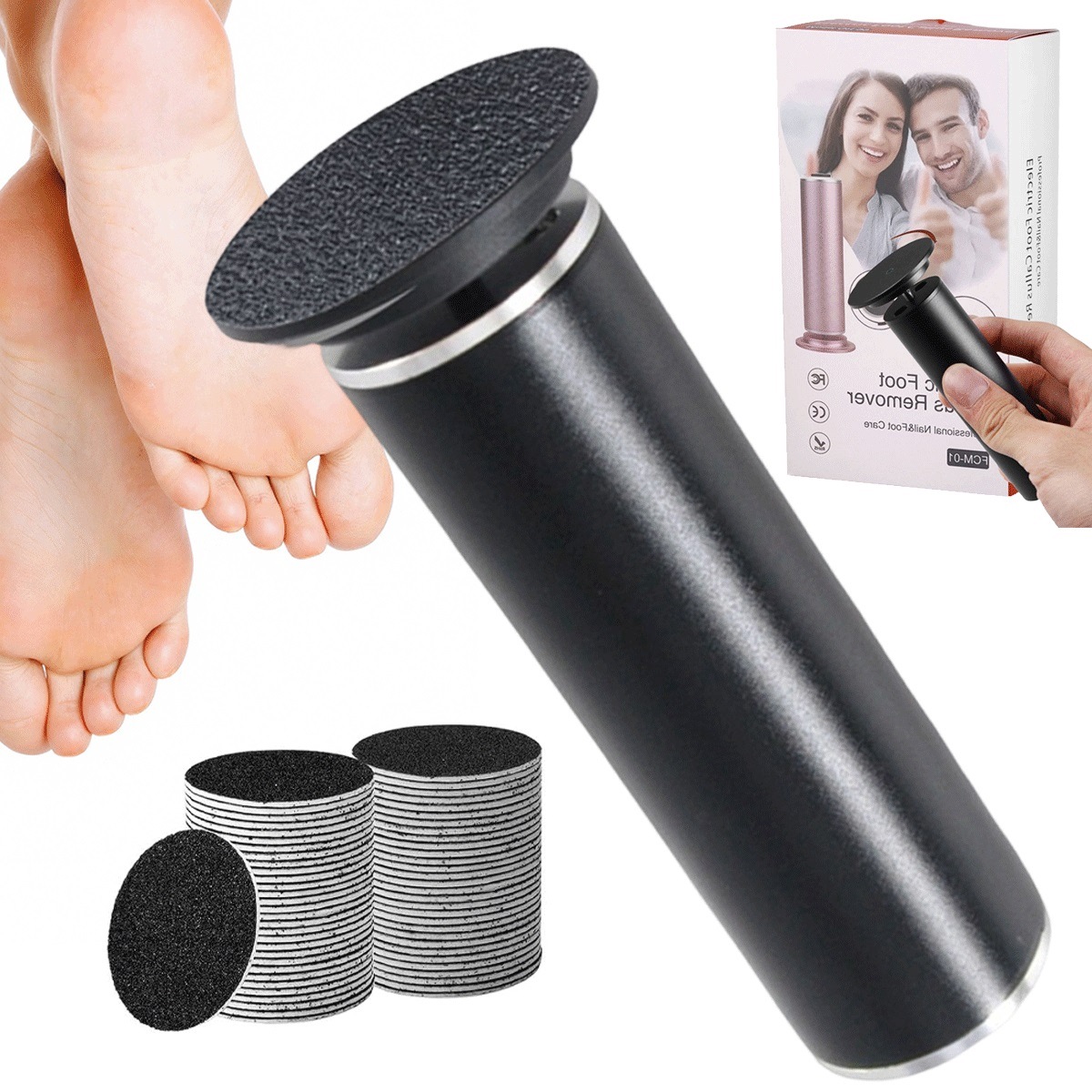 Elektrické pedikérské zařízení s 60 kotouči pro odstranění odumřelé kůže