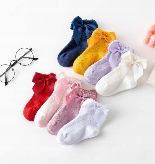 Skarpetki ażurowe niemowlęce rozm S 0-12 CHRZEST Marka Inna marka