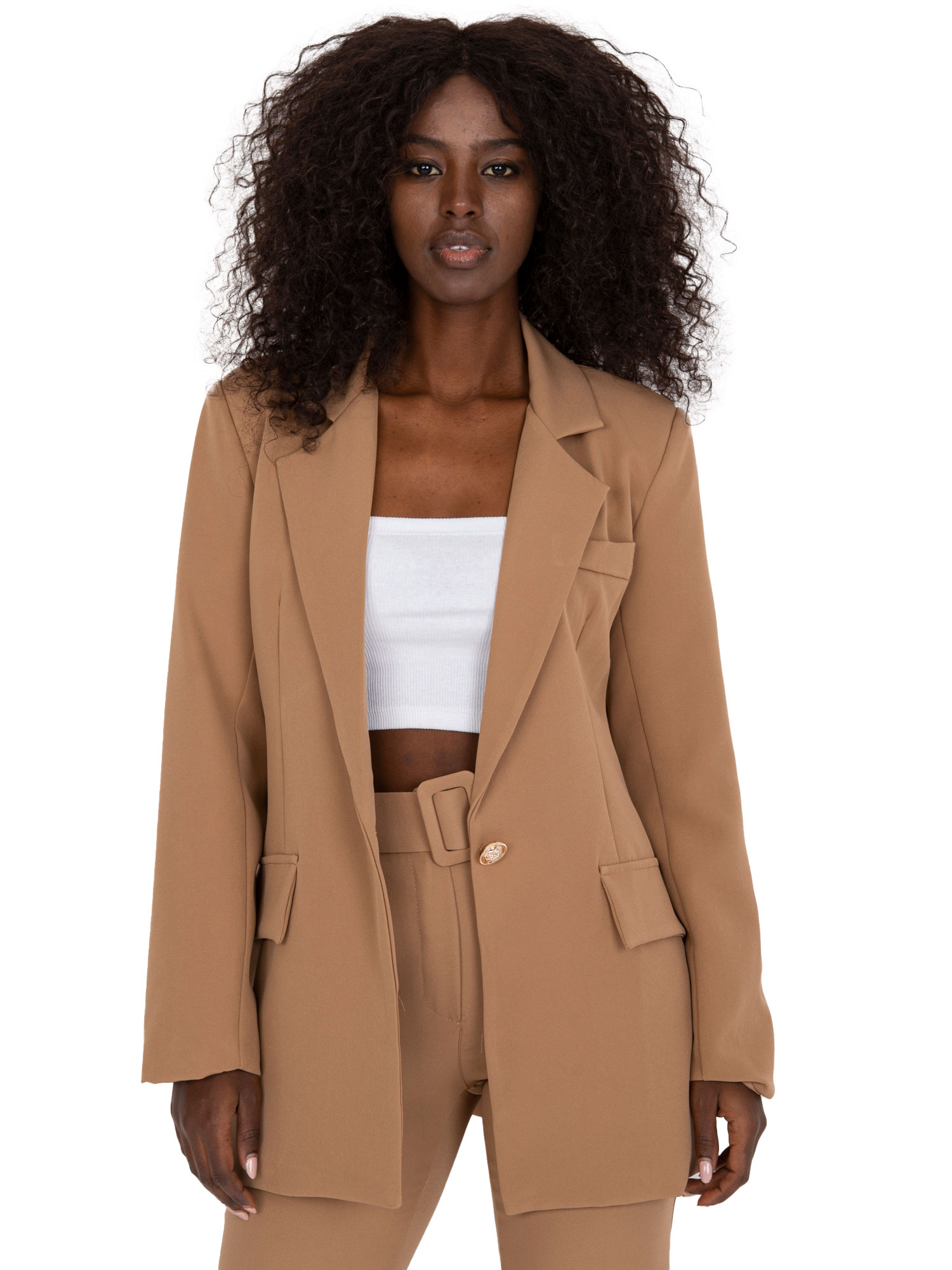 

Elegancka Damska Marynarka na guzik żakiet - S