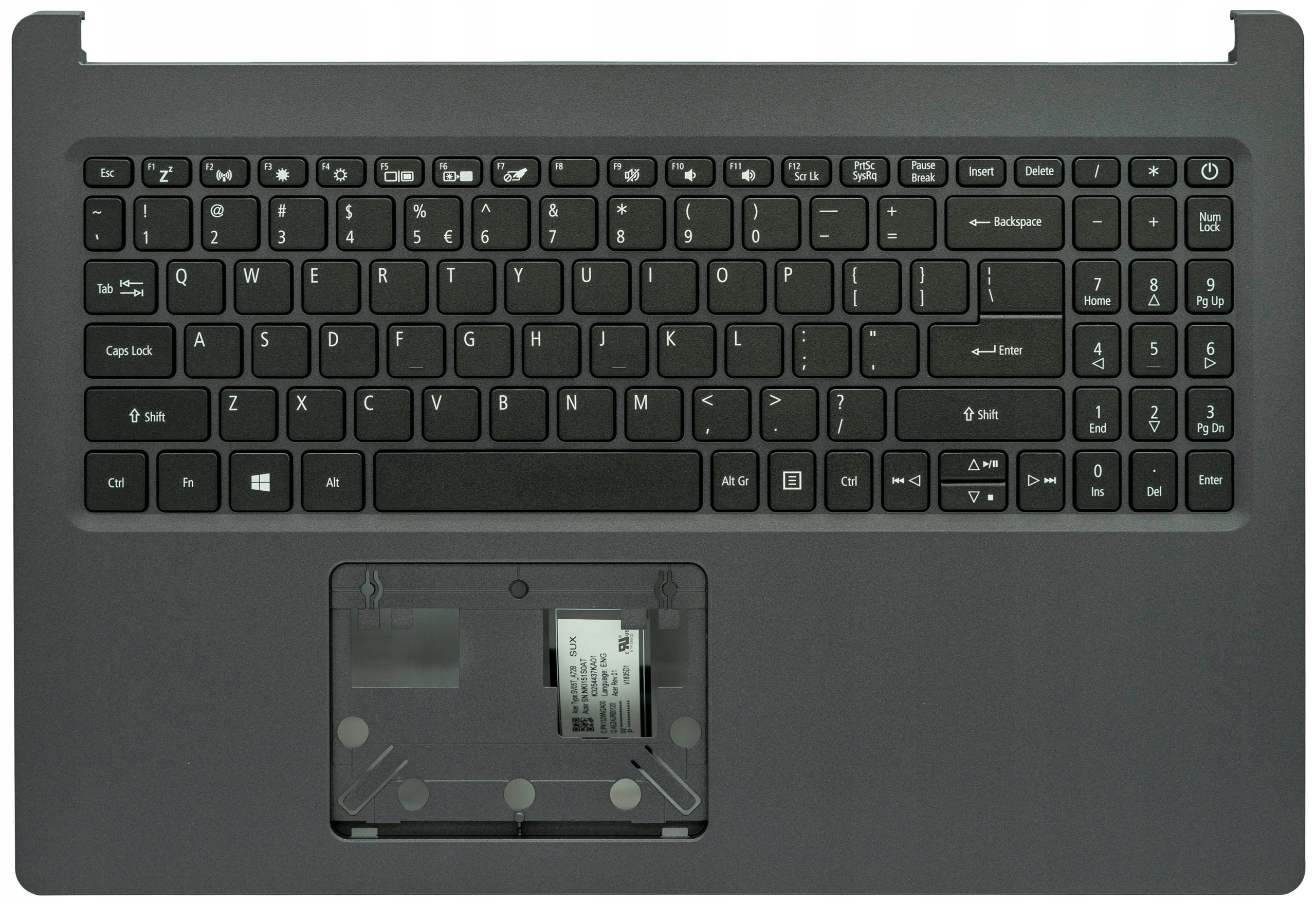 Palmrest Klávesnice A515-44, A515-44G Černá