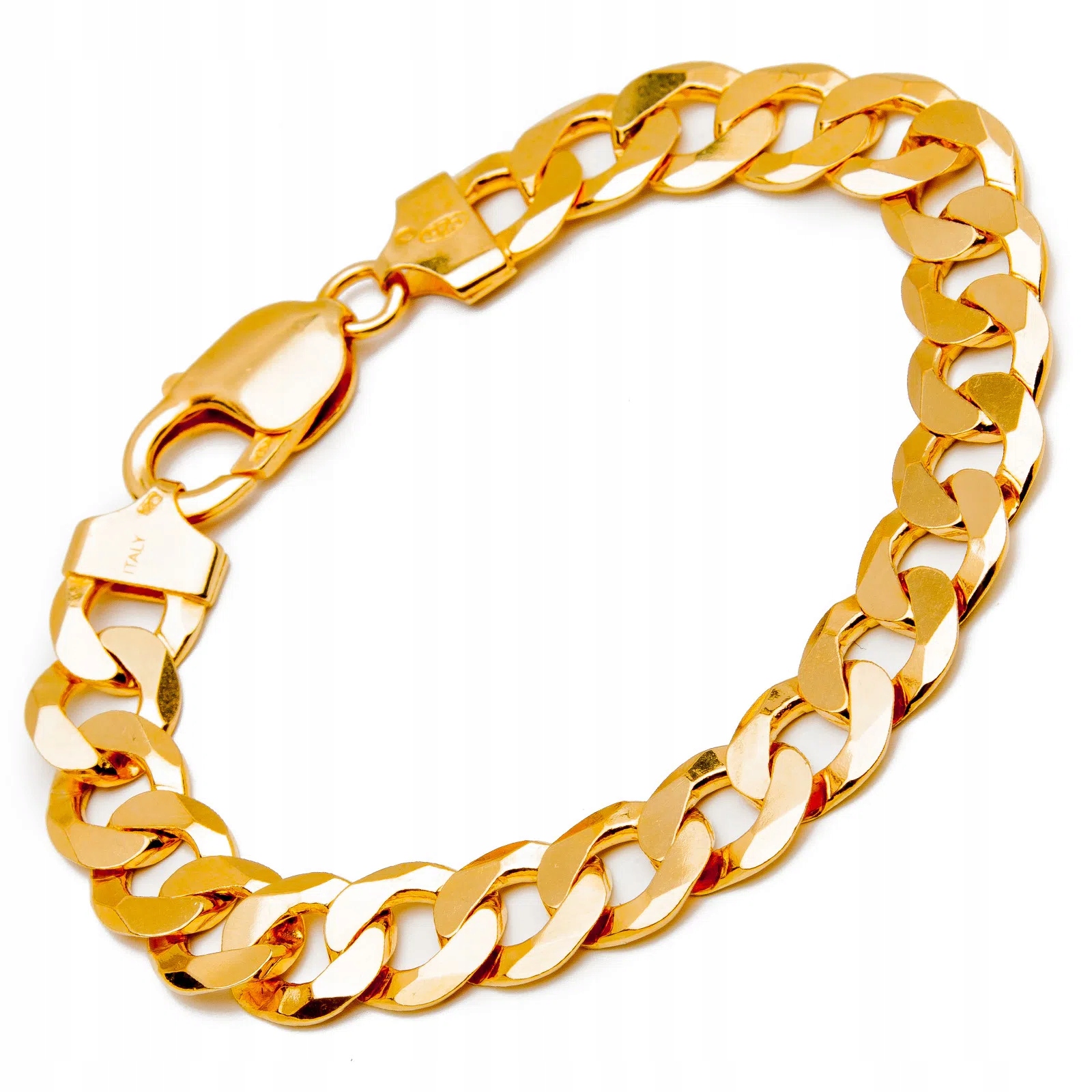 Stříbrný pozlacený náramek s tlustým pancířem