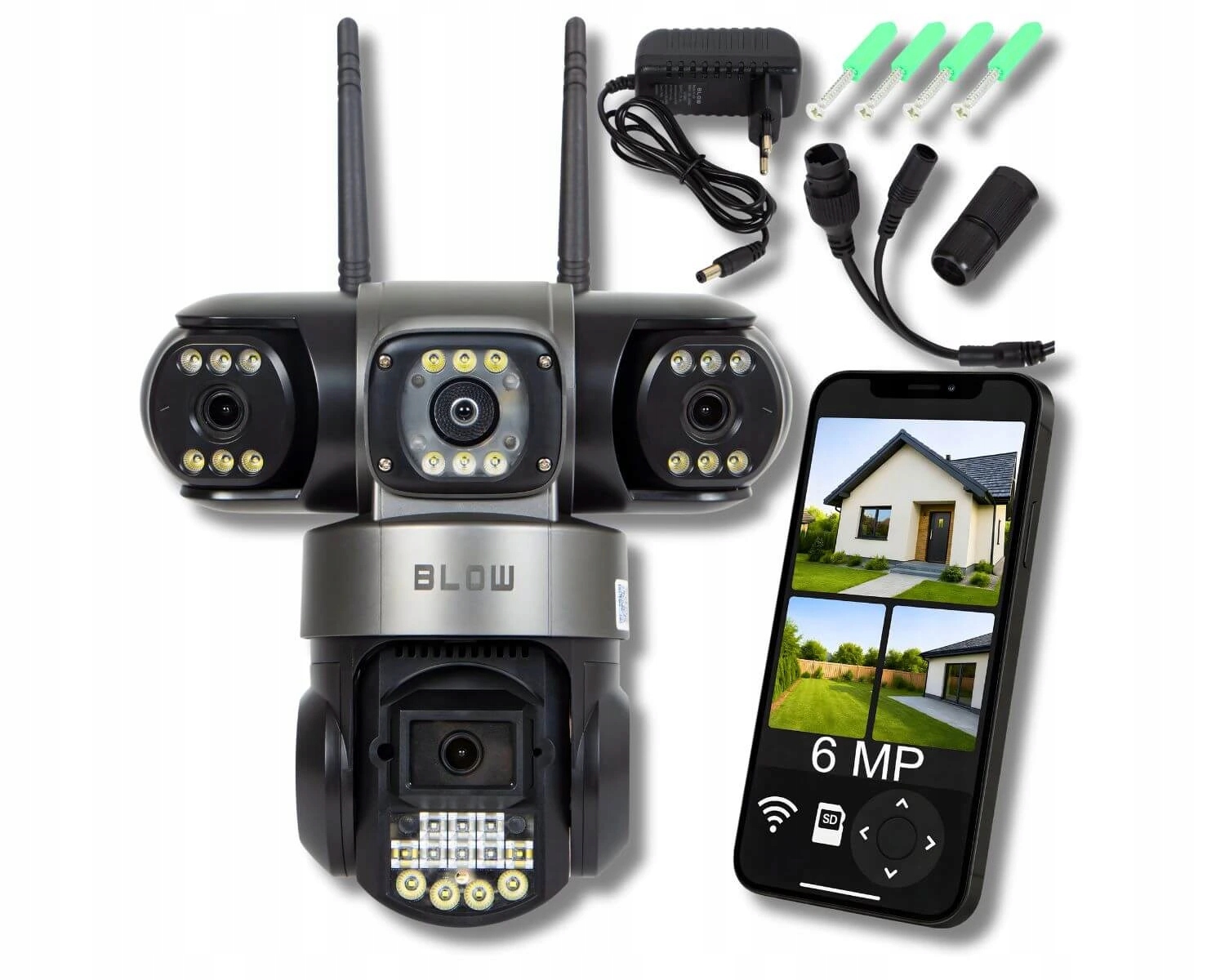 Blow V-326B 6MP WiFi Ip kamera s 3 objektívmi a Ptz