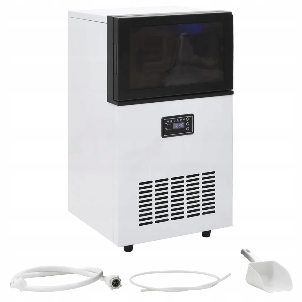 Kostkarka do lodu 45 kg/dzień, srebrna, 36 kostek/cykl