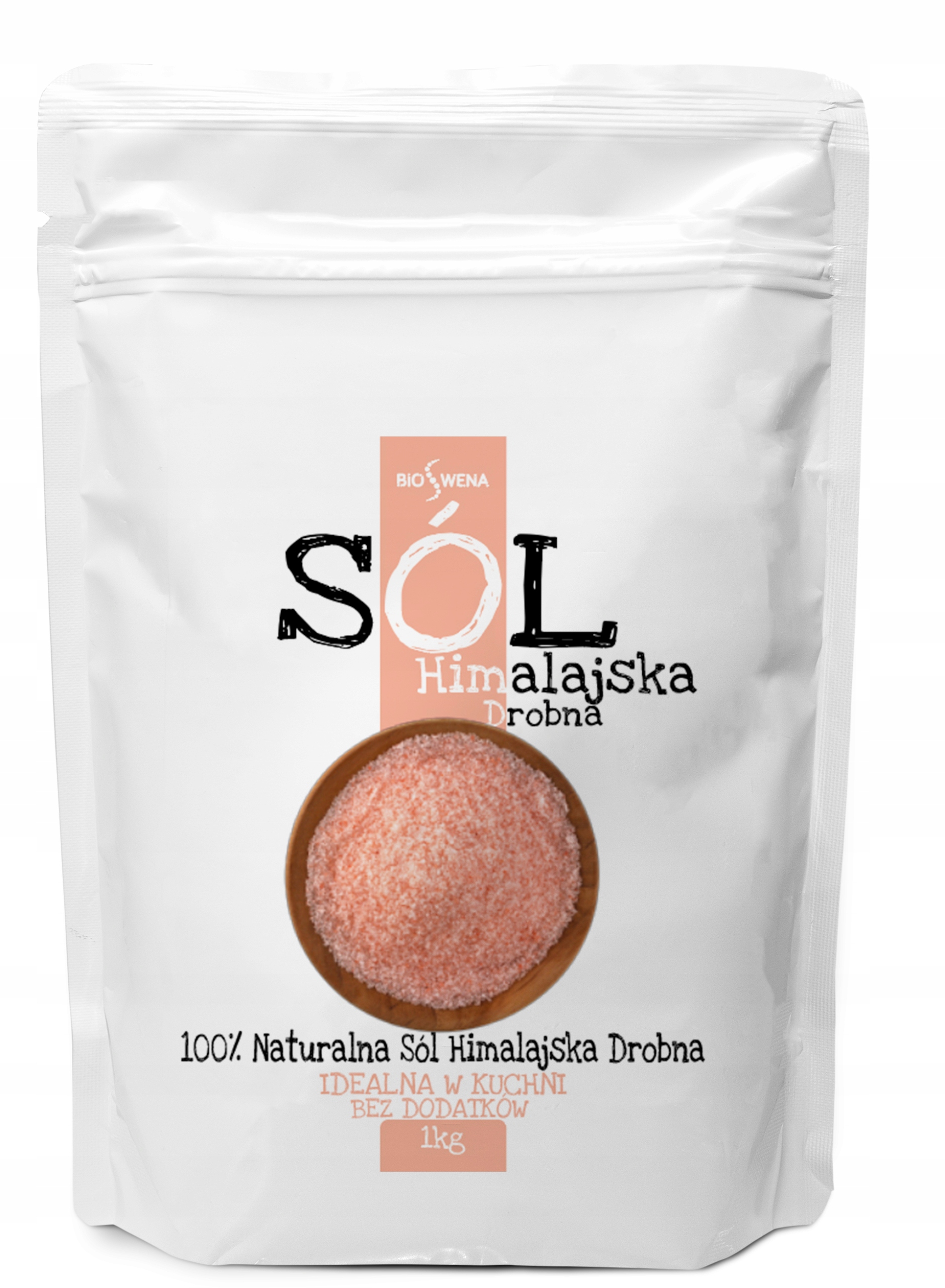 Гималайская соль 1 кг, розовая, мелкая, натуральная