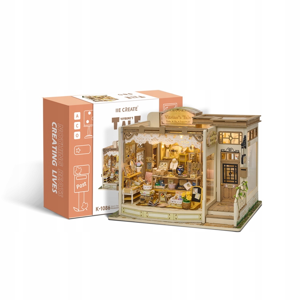 Puzzle 3D Book Nook Domek Diy Do Składania Butik Z Luksusową Biżuterią