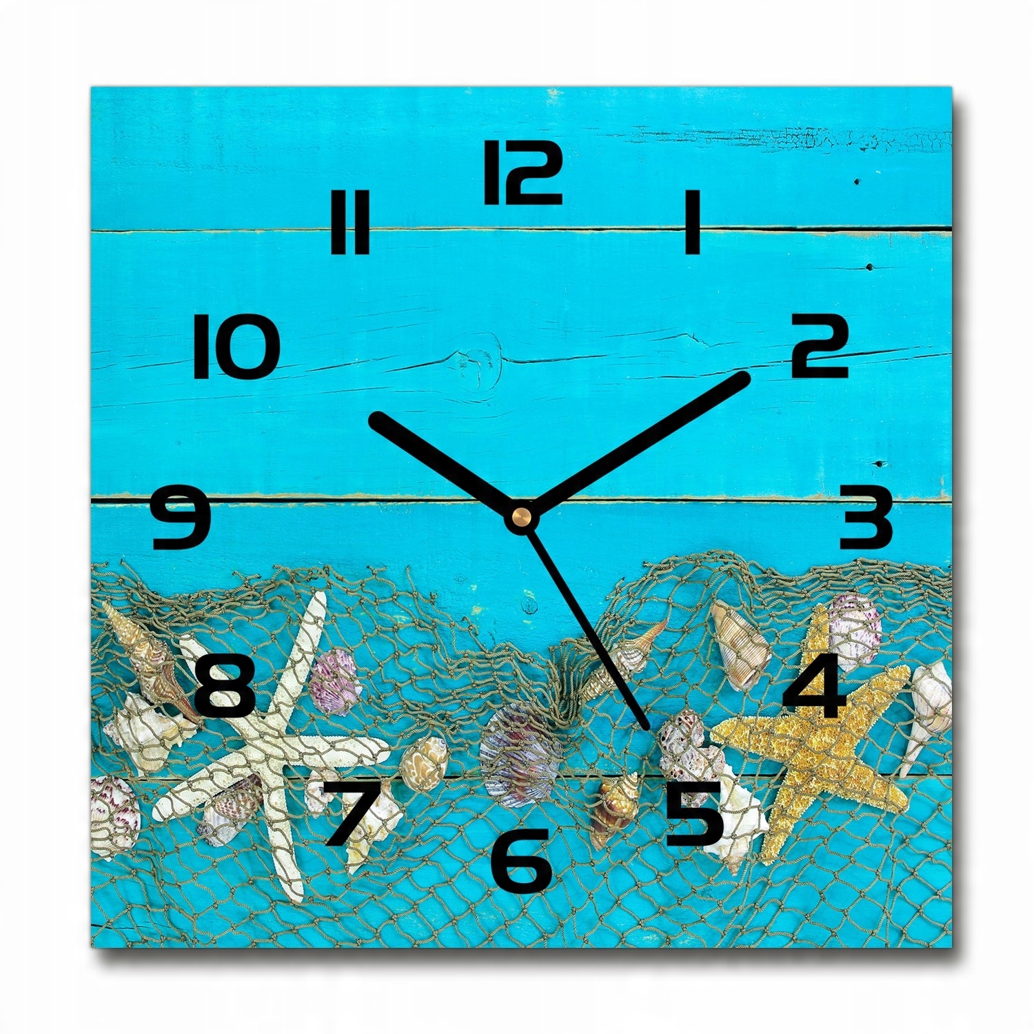 

Zegar szklany na ścianę Rozgwiazdy i muszle 30x30