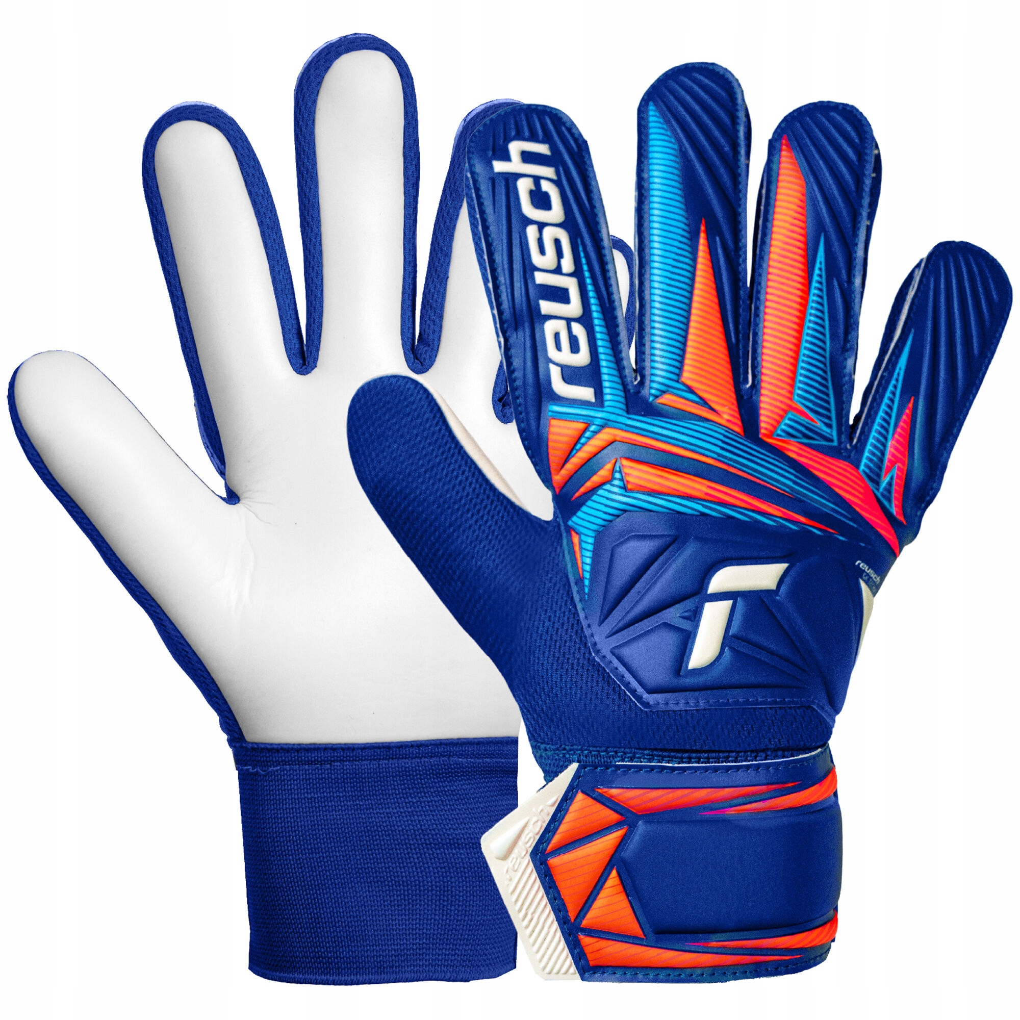 Rękawice bramkarskie Attrakt Starter Solid Junior blue/white/orange 6