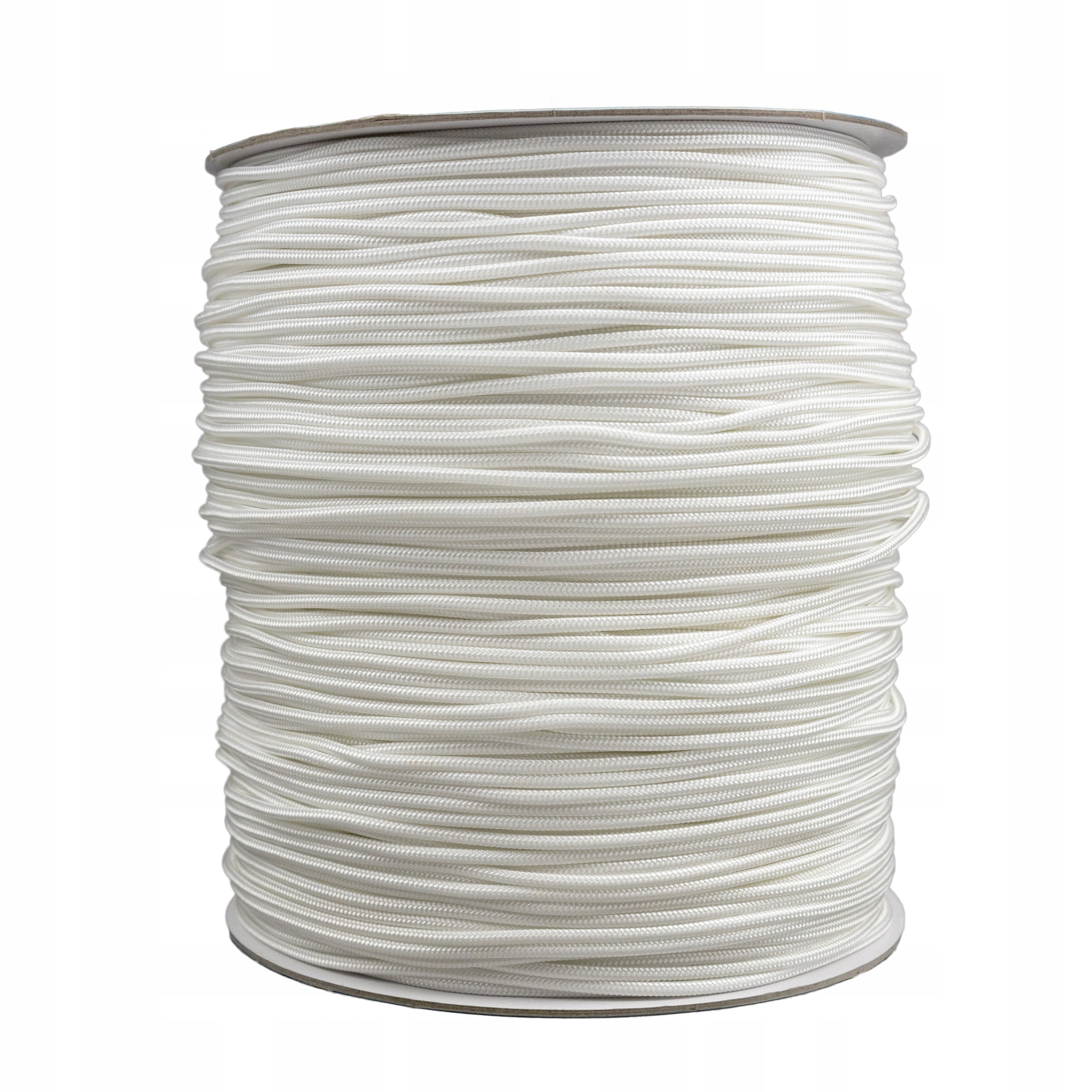 Značkový bílý provázek na rolety s balicími žaluziemi 2,5 mm, pletený 400 m, rolovací