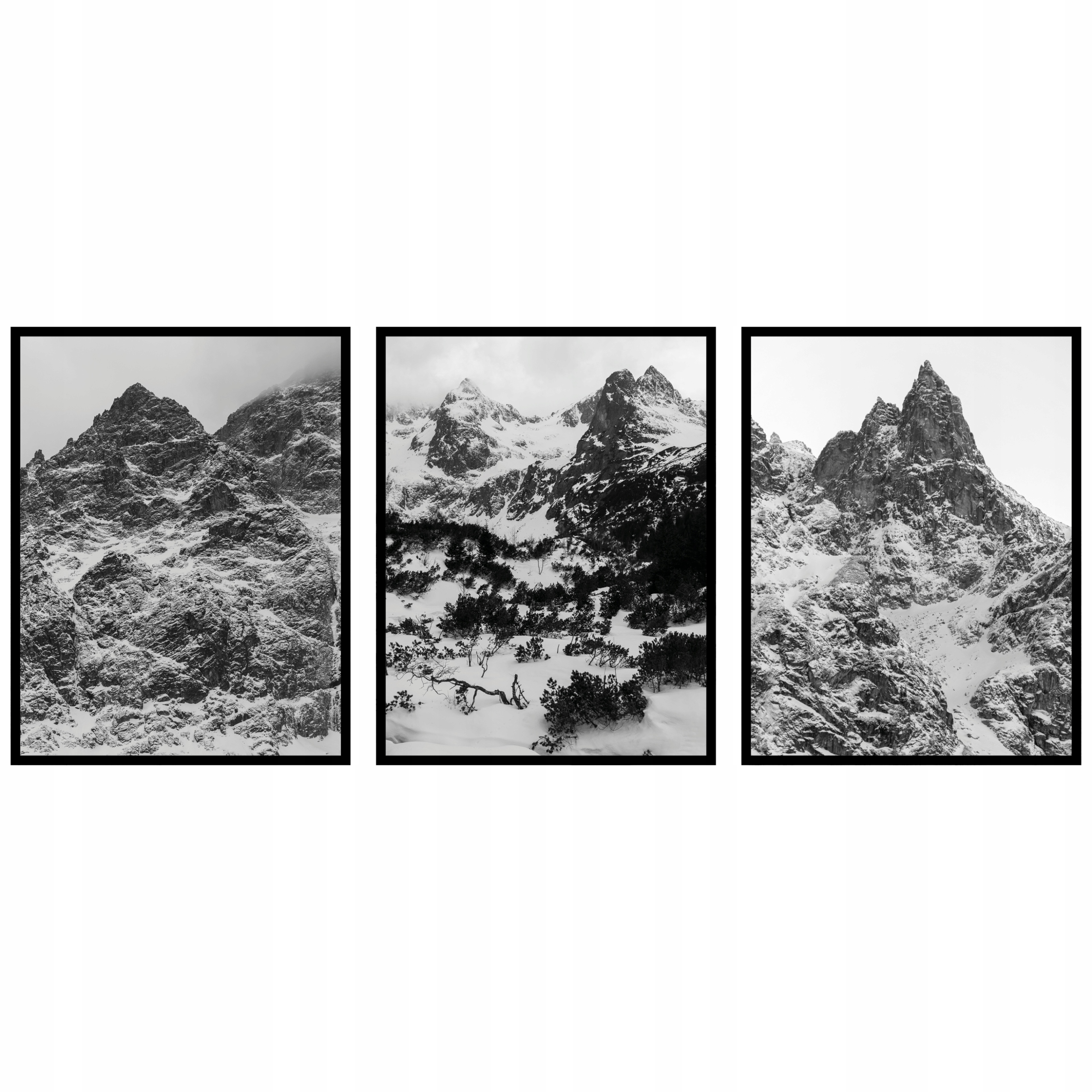Vrcholy tatranských hôr 3ks 60x90cm Krajina hory panoráma Tatry plagáty fotografie