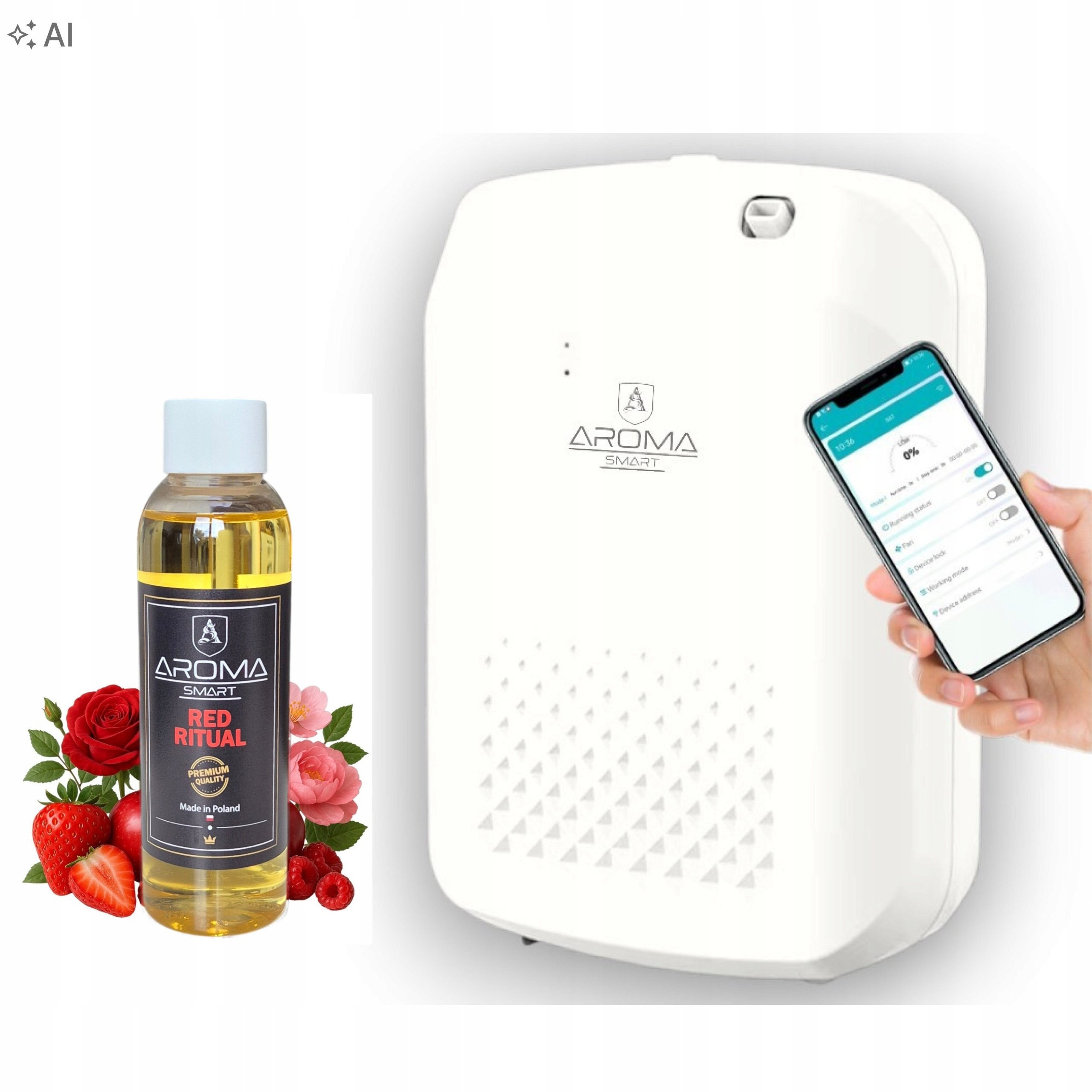 Difuzér s vůní Aroma Smart Diamond Olej Red Ritual 120 ml. Sada