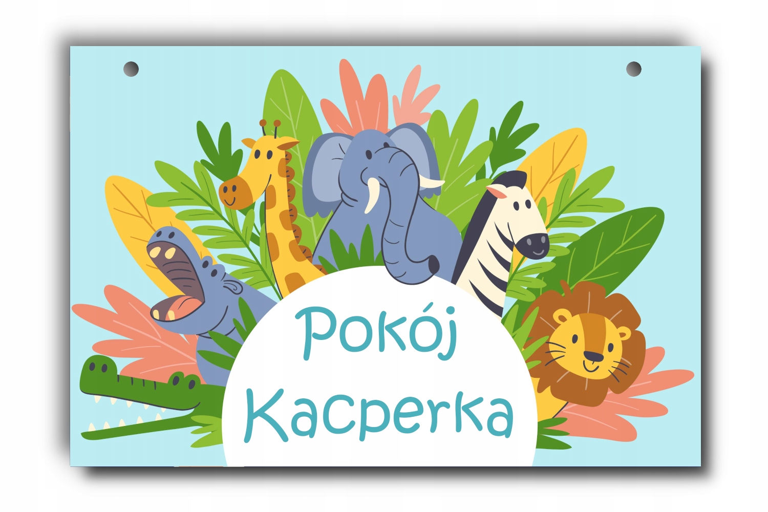 

Kolorowa tabliczka imieniem pokój imię zwierzątka