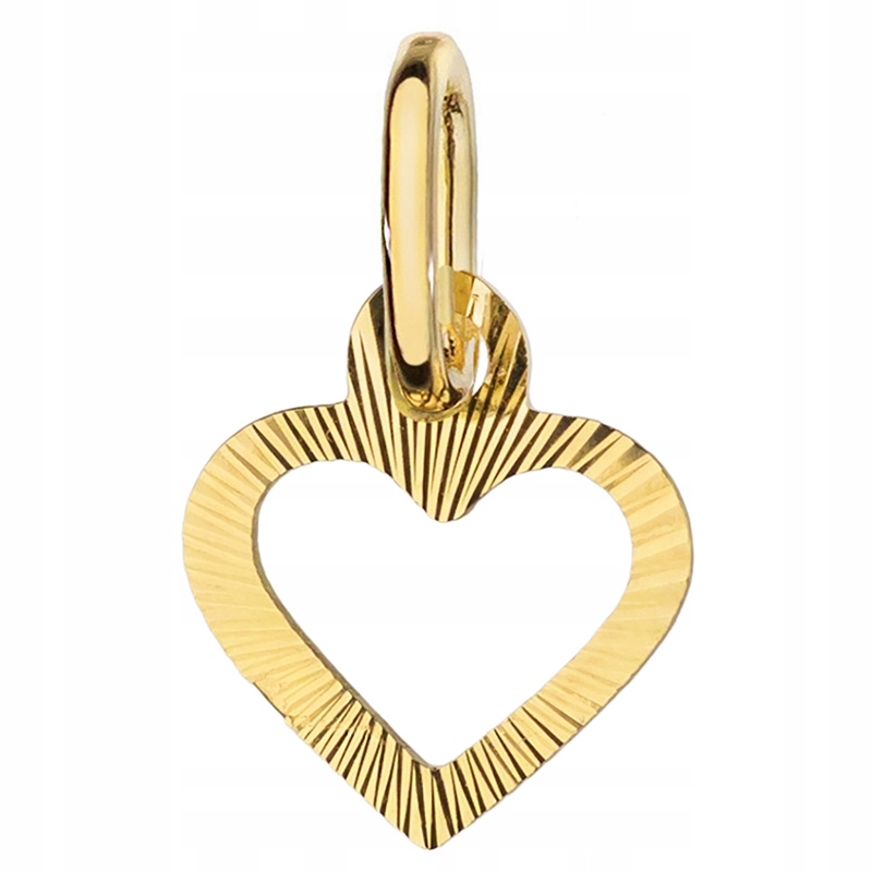 Złota Zawieszka Wisiorek Serce Diamentowane pr 333
