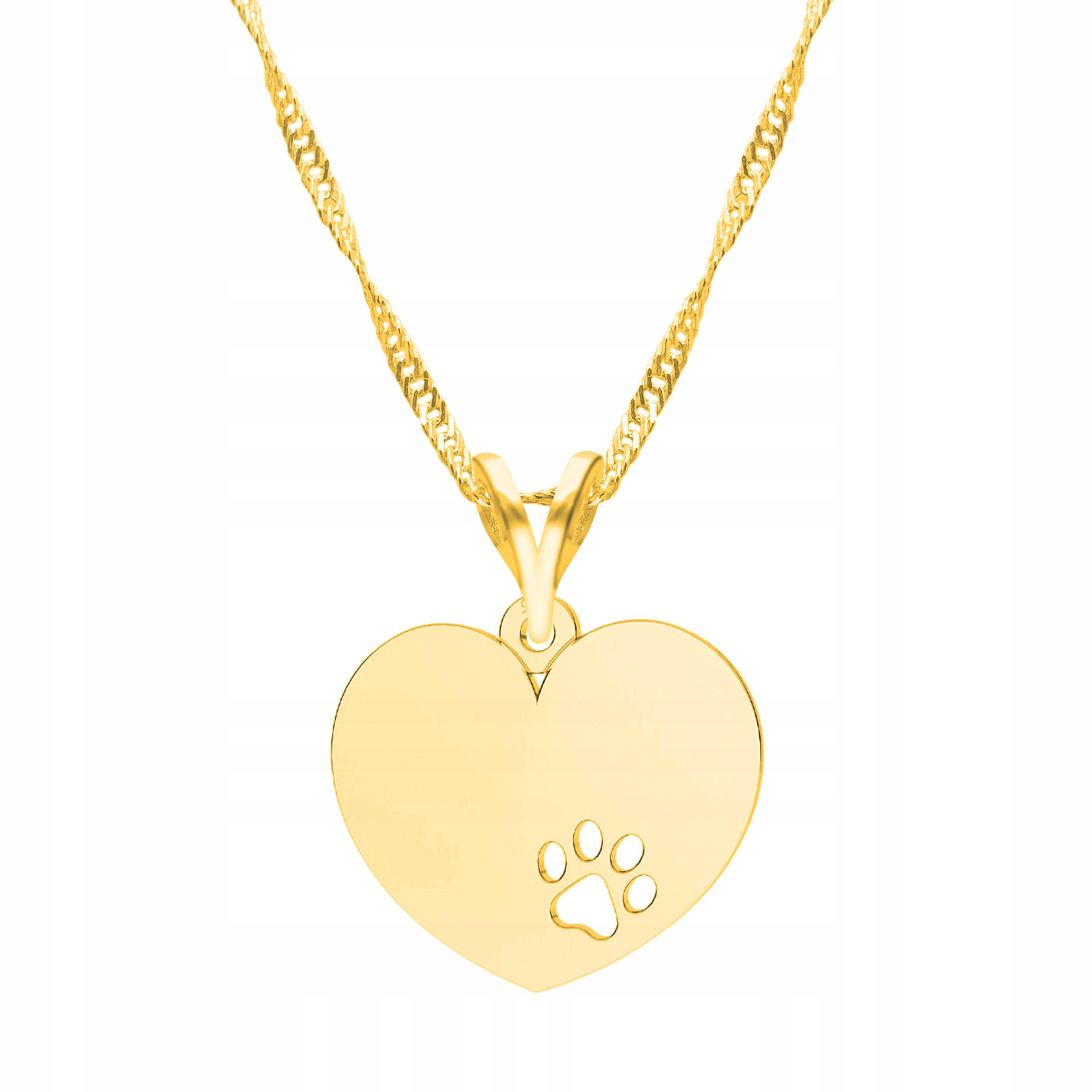 Řetízek zlatý náhrdelník 925 Srdce Psí tlapka