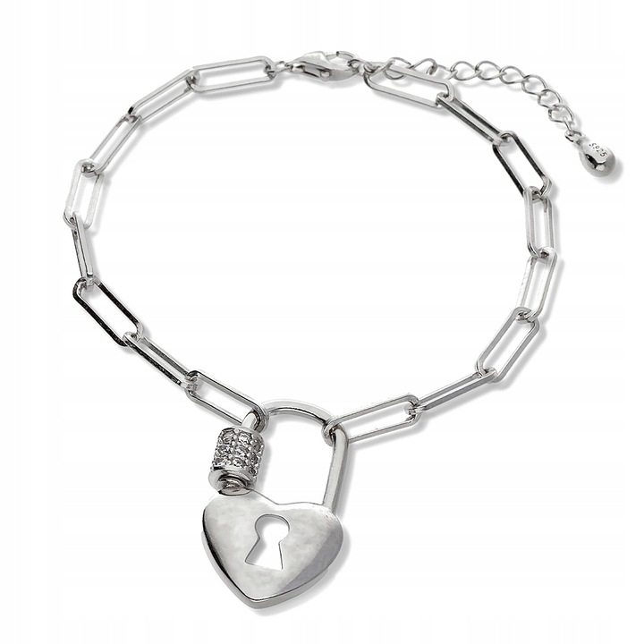 Stříbrný náramek se srdíčkem Ag 925 B05128