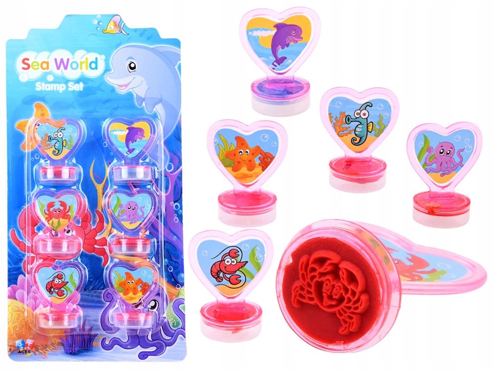 

Zestaw pieczątki 6 szt. Zwierzaki Morskie ZA3979