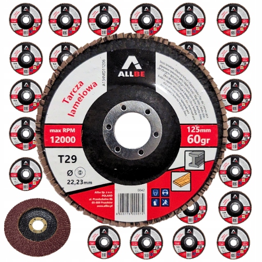 100 X Kotouč Na Broušení Kovu Dřeva 125 Listová Lamela P60 125 MM