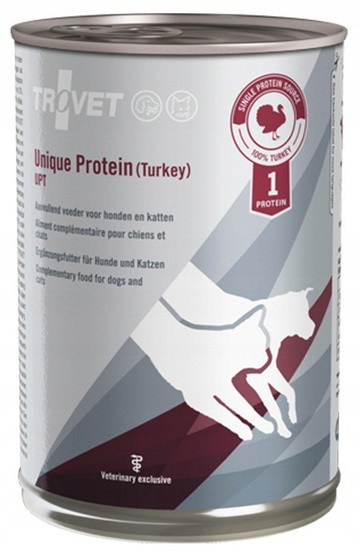 Trovet Unique Protein Upt s krůtím masem – vlhké krmivo pro psy a kočky – 400 g