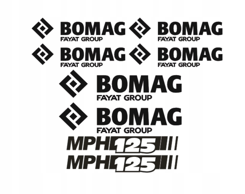 Samolepky s lepením Bomag Mph 125