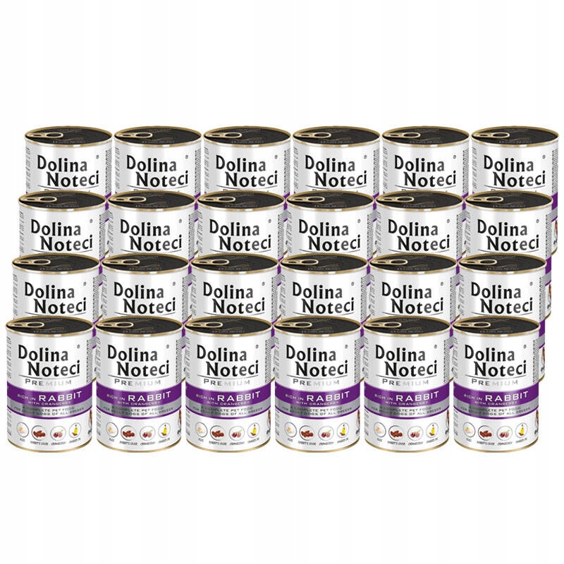 Levně Mokré krmivo pro psy Dolina Noteci Premium bohaté na králíka sada 24 x 400g