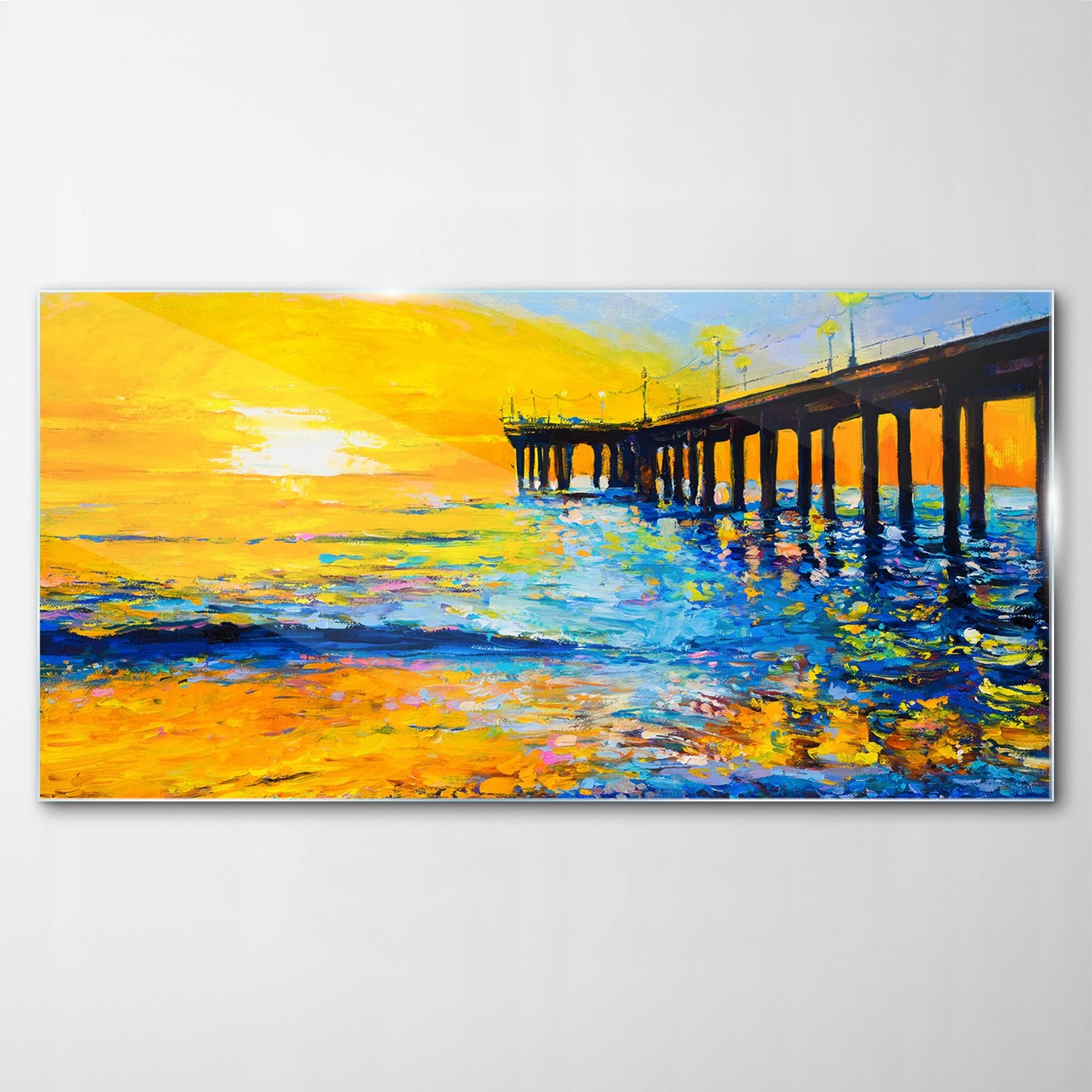 Obraz na skle Dekor Západ slnka Most 120x60