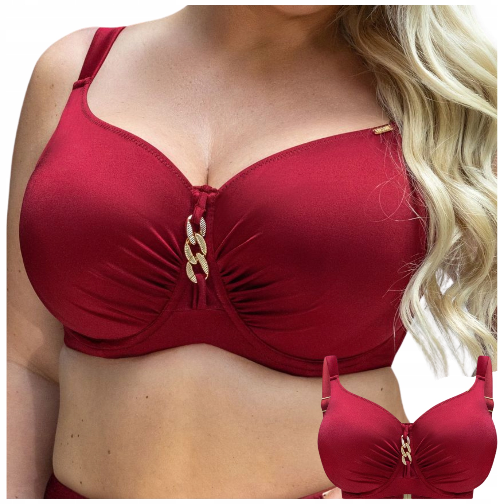 Plavková podprsenka měkká sbírá poprsí Krisline Curacao Bordeaux Soft 90F