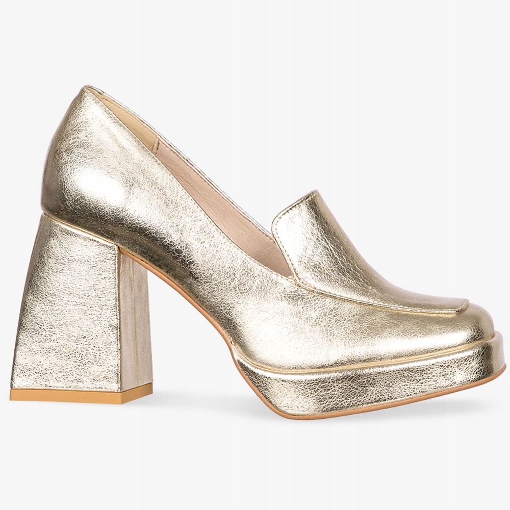 MOKASYNY PÓŁBUTY SKÓRZANE DAMSKIE NA KLOCKU r 38 Marka Casu