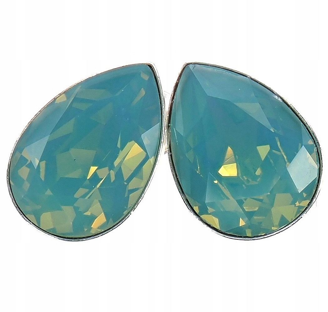 Stříbro Náušnice s krystaly a krásným tichomořským opálem