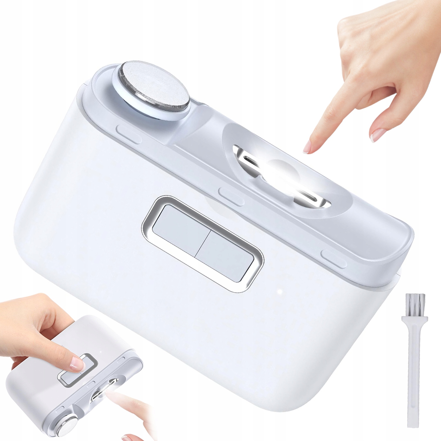 Elektrický Leštič Nehtů 2V1 Led Automatický Usb Přenosný