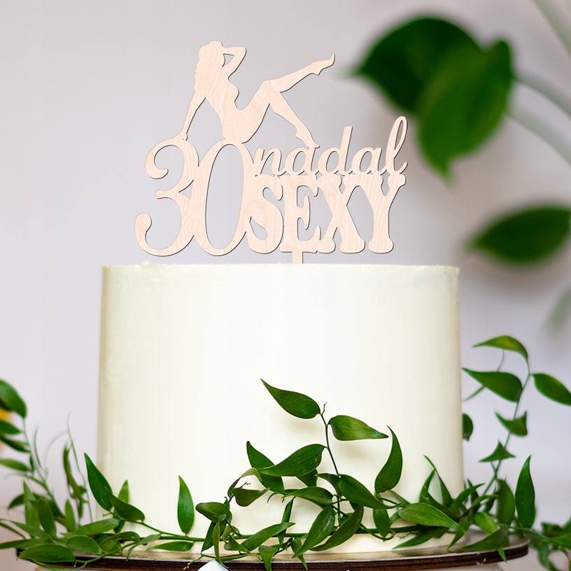 TOPPER NADAL SEXI NAPIS NA TORT LICZBA DEKOR ZŁOTY Rodzaj ozdoby waflowe