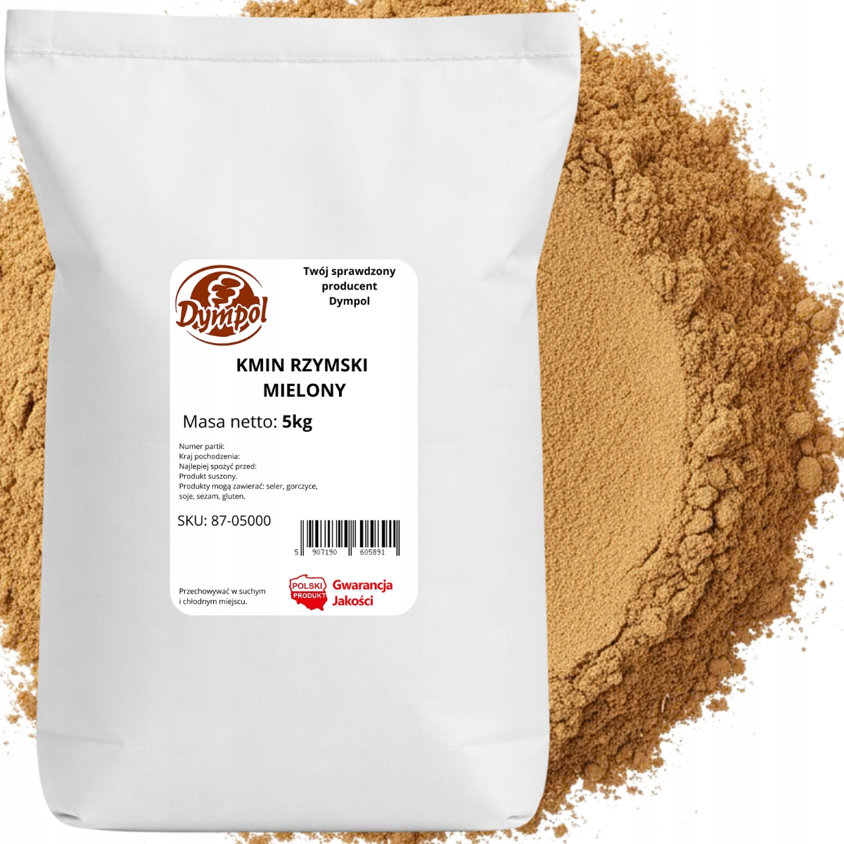 Kmín Římský Mletý Přírodní aromatické Koření Dympol 5 kg