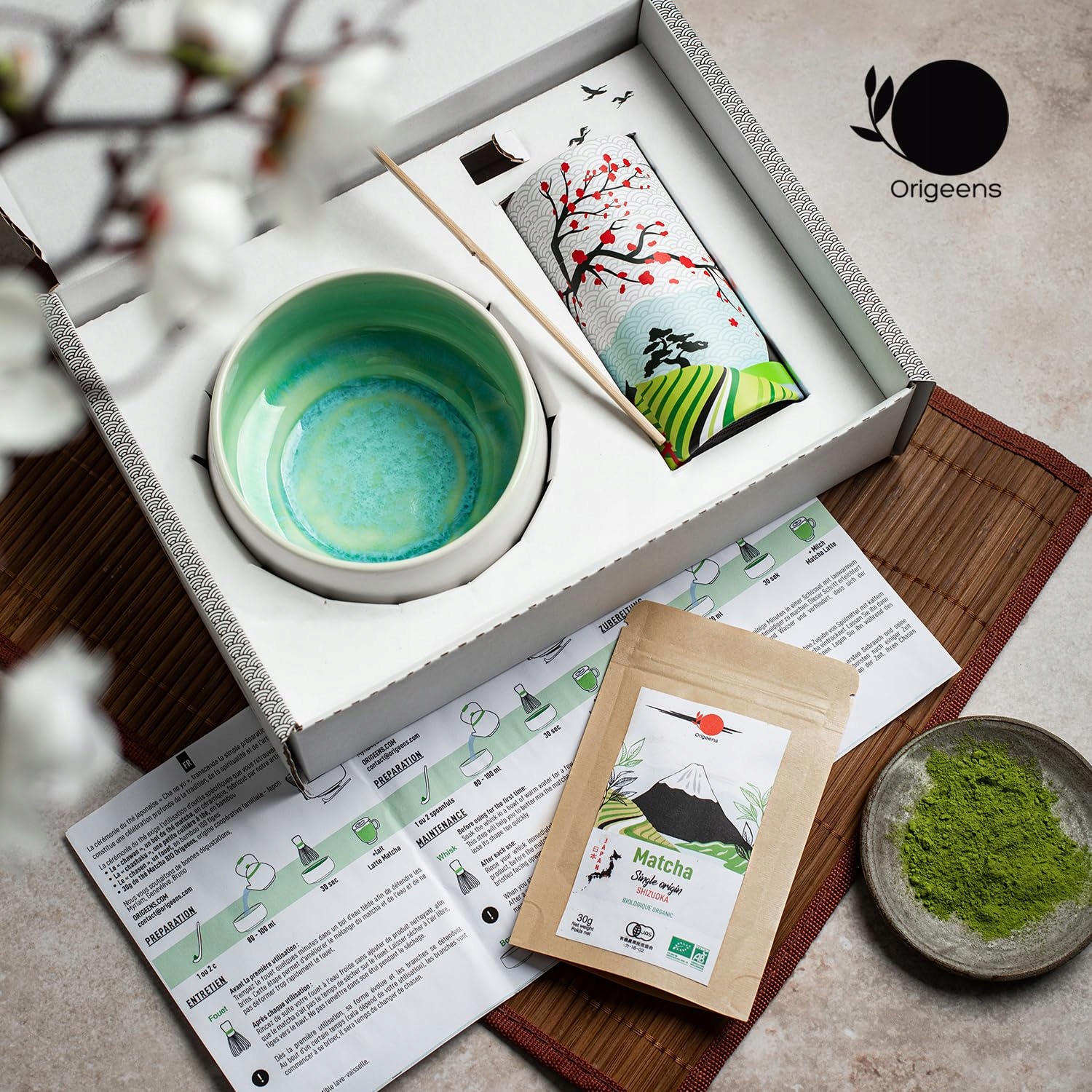 ORIGEENS Zestaw Matcha Z Ceramiką I Ekologiczną Herbatą Z Japonii — miniatura 5