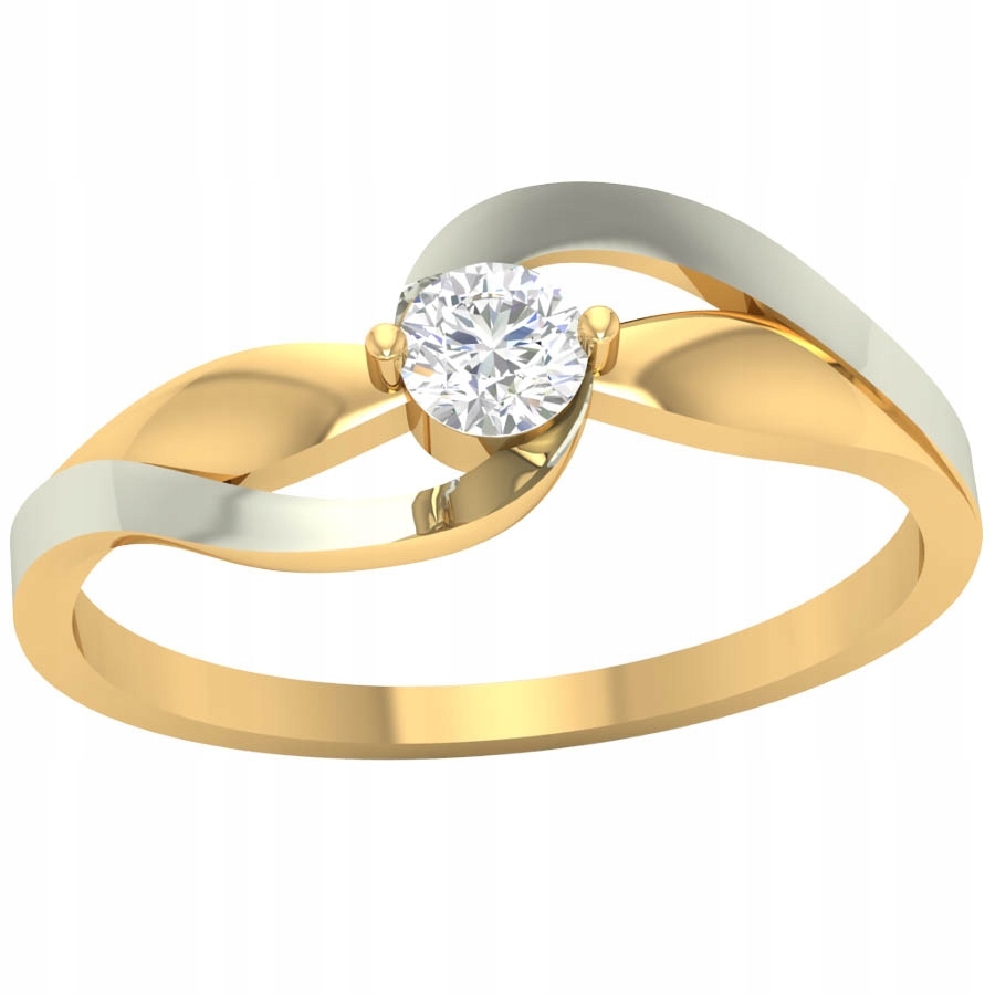 Pozlácený Zlatý Prstýnek S Bílou Zirkonií 585