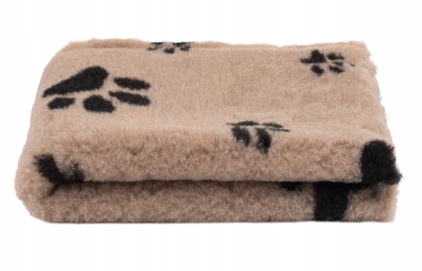 Levně DryBed Blovi VetBed A+ pelíšek pro zvířata béžový s tlapkami L: 150 cm x 100 cm