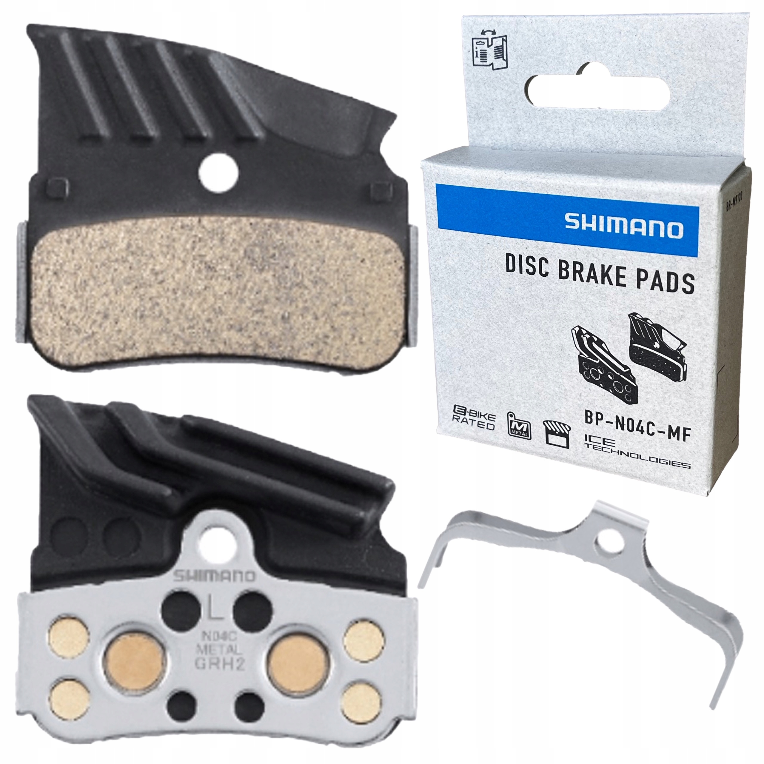 Klocki Hamulcowe Shimano N04C z Radiatorem Metaliczne Oryginalne Japan Box