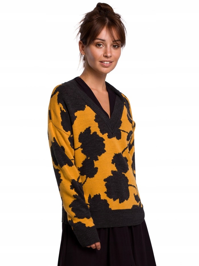 

Eu S/m BK056 Sweter w kwiaty - model 3 Eu S/m