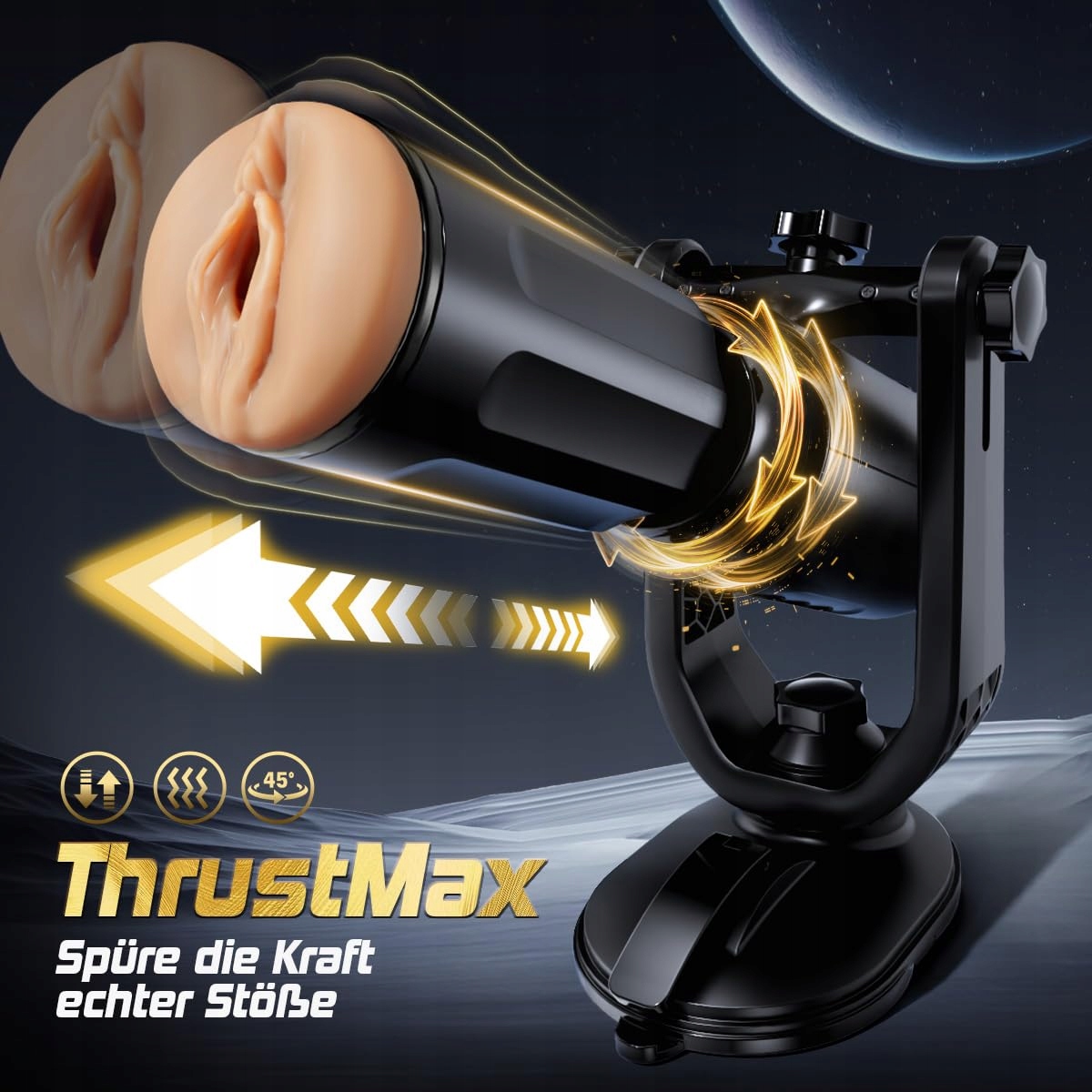AUTOMATISCHER MASTURBATOR DLA MĘŻCZYZN Z PRZYSSAWKĄ 360° 3 TRYBY 7 WIBRACJI — miniatura 2