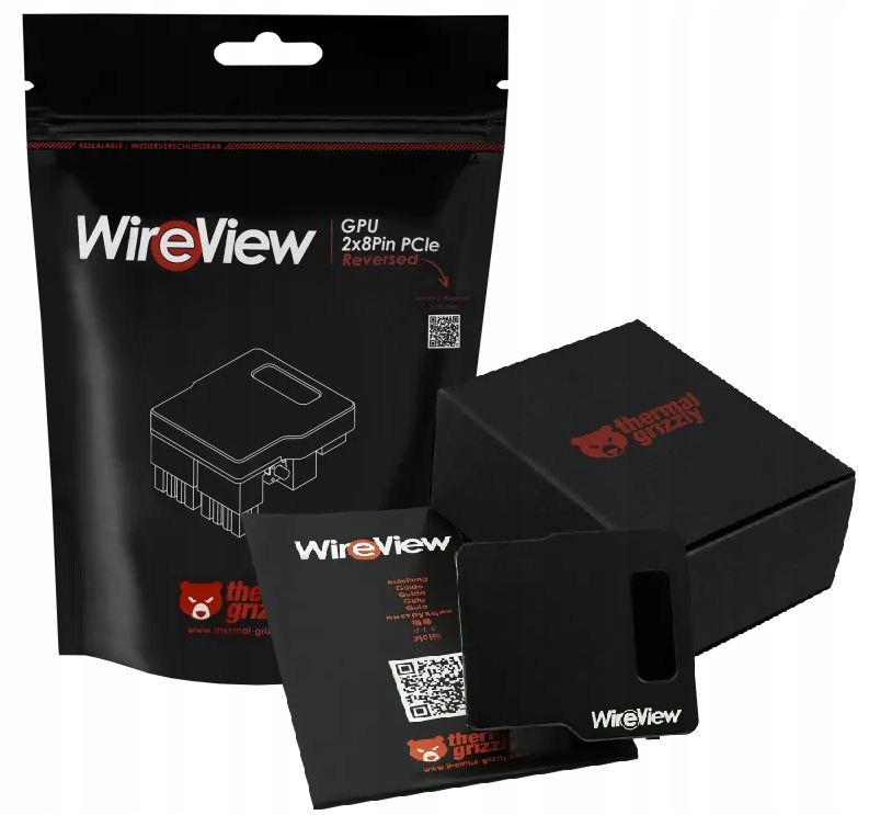 Графический процессор THERMAL GRIZZLY WIREVIEW, 2 8-контактных разъема PCIE