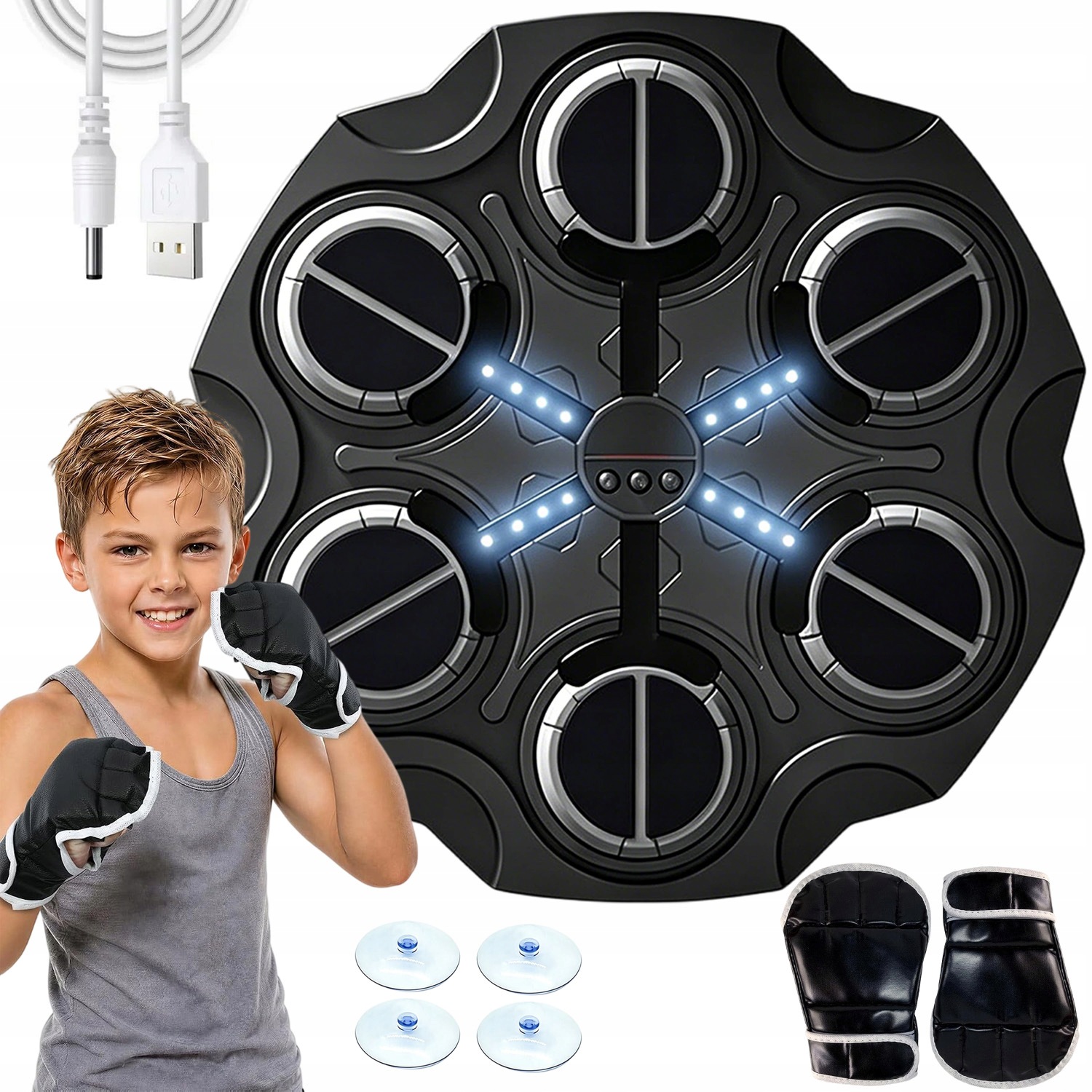 Music Boxing Machine Boxovací Stěna Hudební Štít Rukavice 3 Režimy