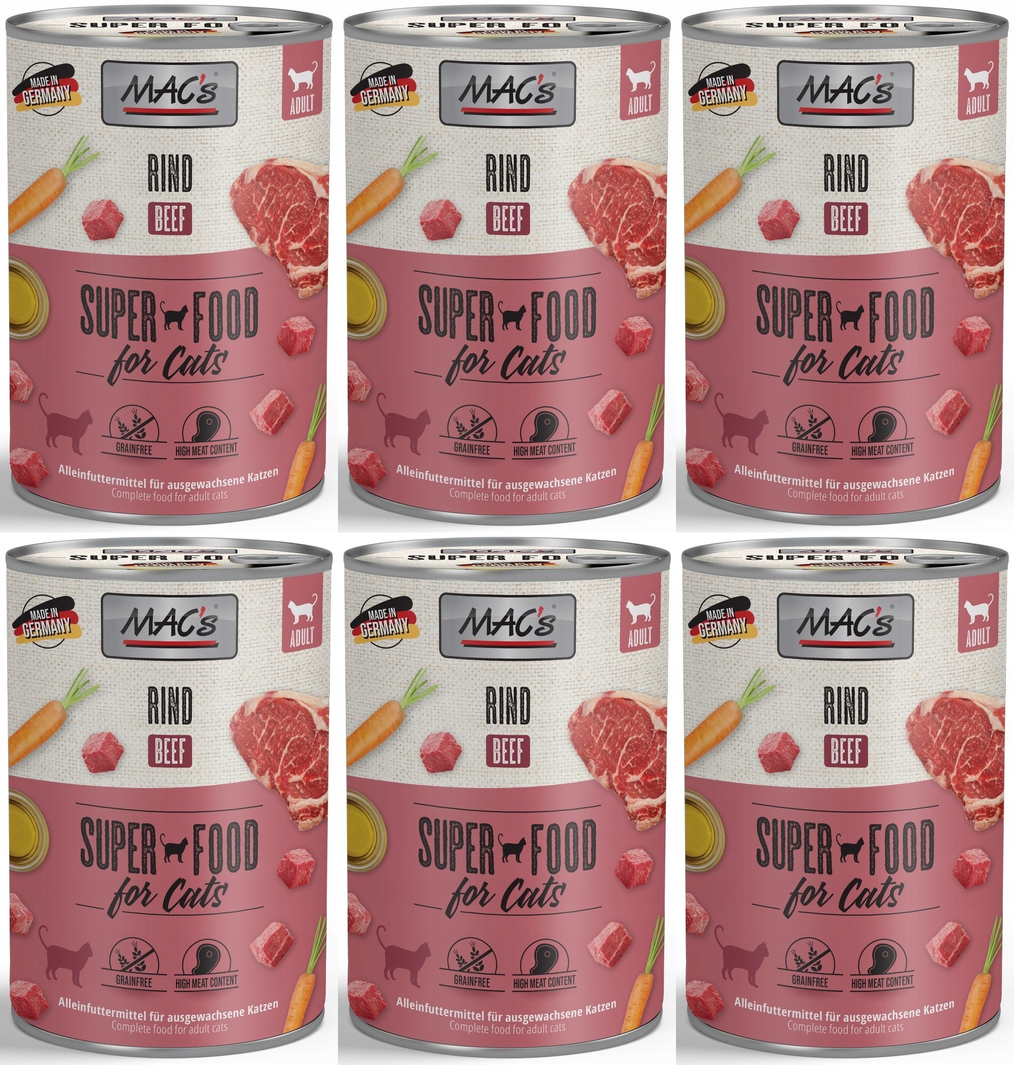 Levně MAC's Cat Hovězí maso 6 x 400 g