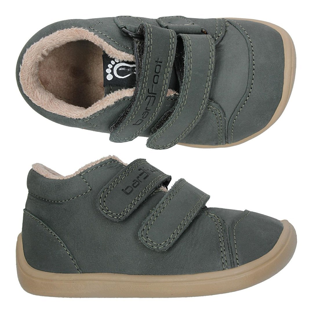 Buty skórzane, ocieplane, dziecięce 3f barefoot Elf Step Tex grafit 27
