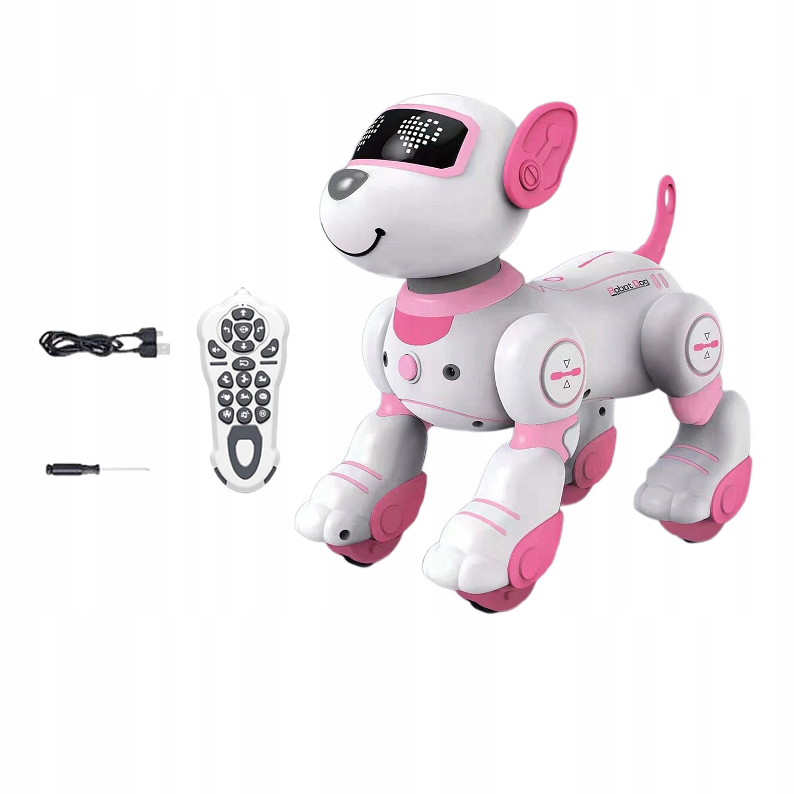 Cute Smart Robot Dog Toys Programable Interactive Play Remote Control Pink Marka bez marki
