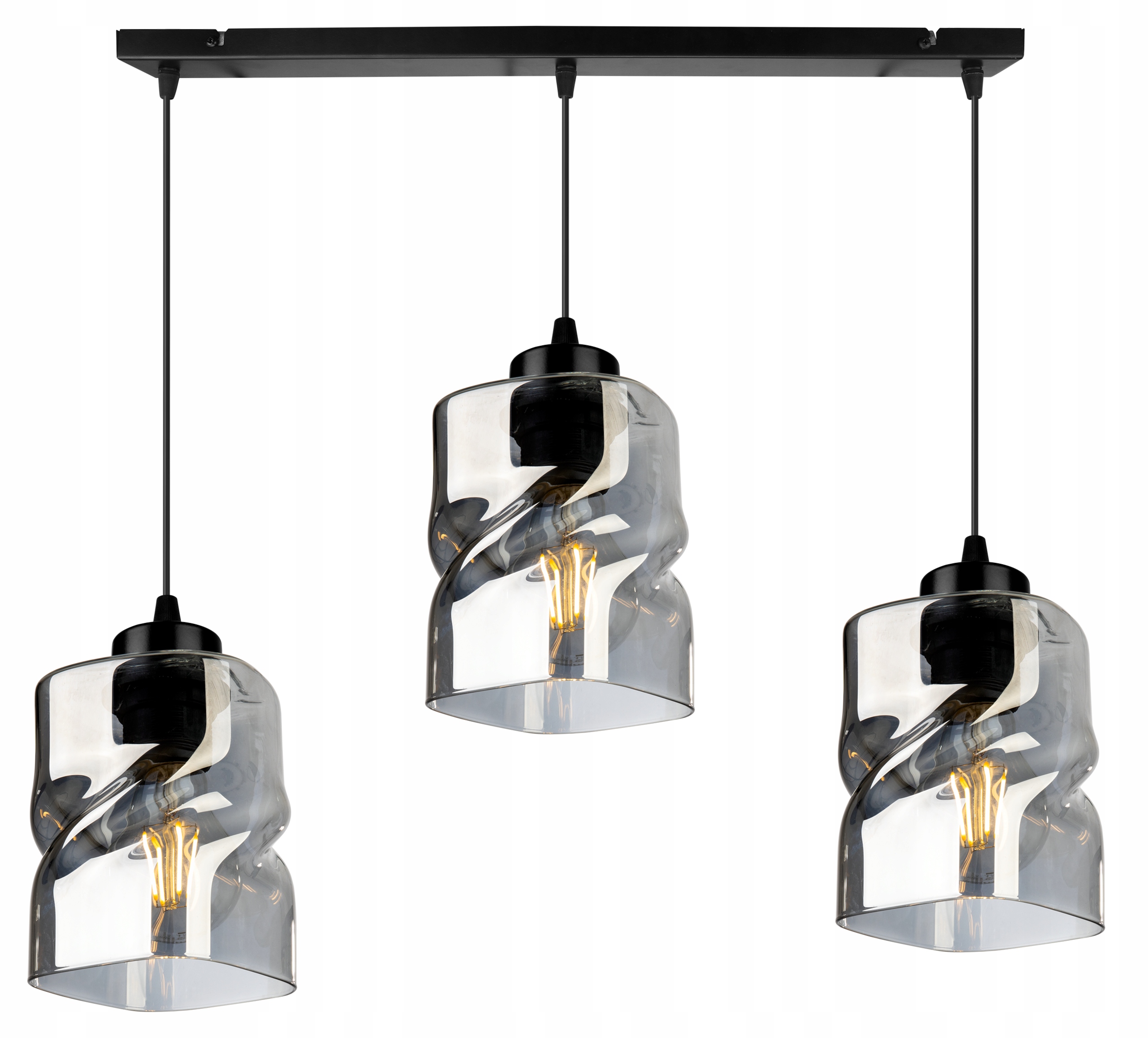 Lampa Wisząca Sufitowa Potrójna Żyrandol Szklana Do Kuchni Salonu Jadalni