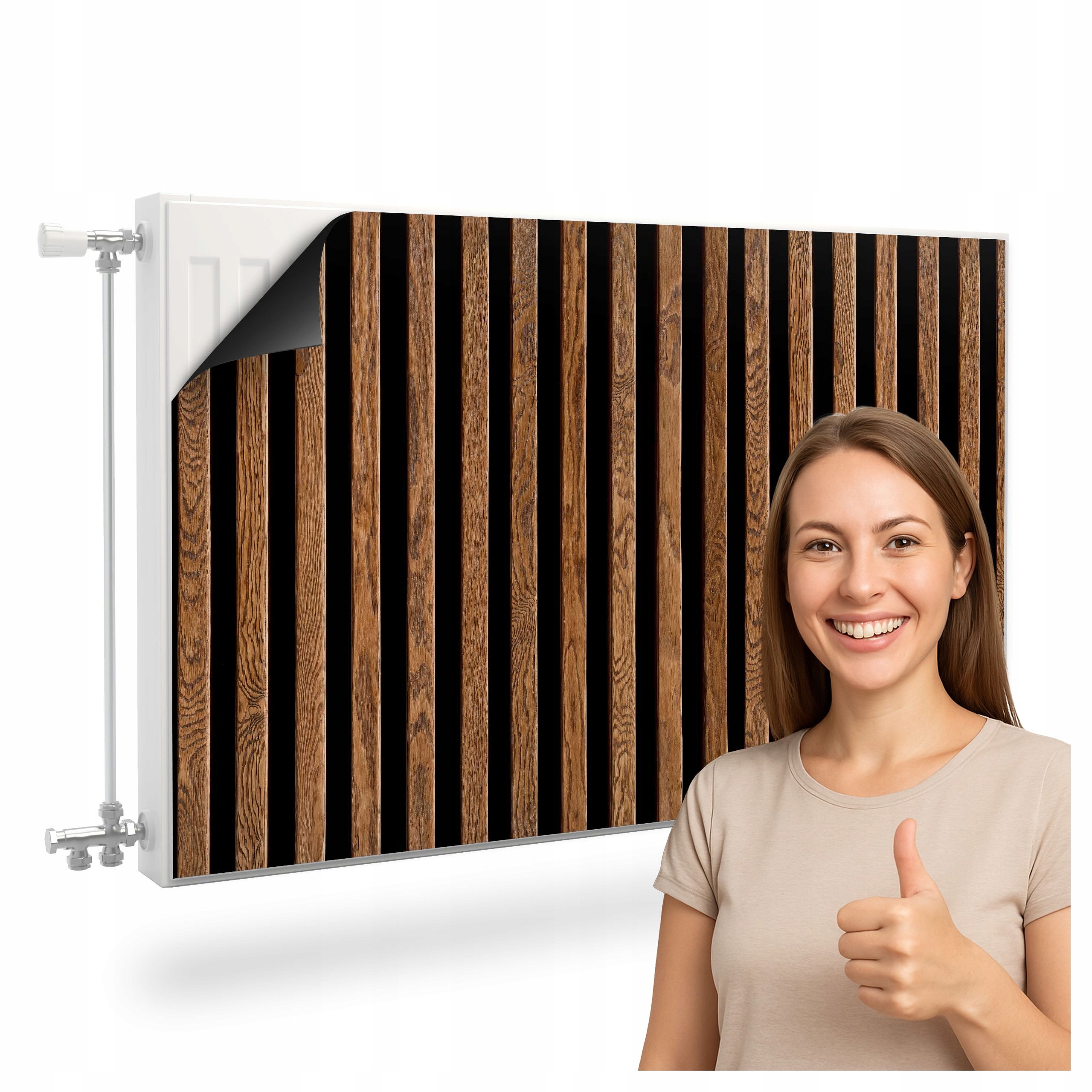 Maskovač Na Radiátor Magnetická Krytka Lamely Desky Dřevo 3D 110x60