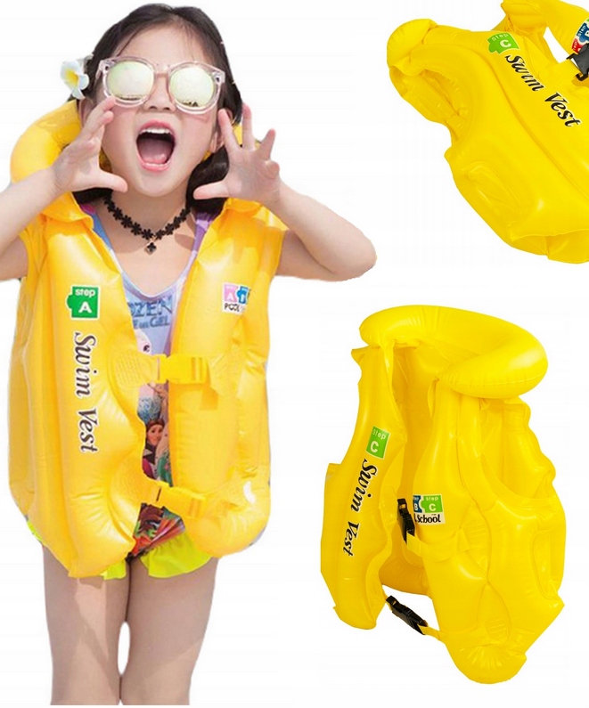ZÁCHRANNÁ VESTA NAFUKOVACIA VESTA PRE DETI 12-25 kg FARBY