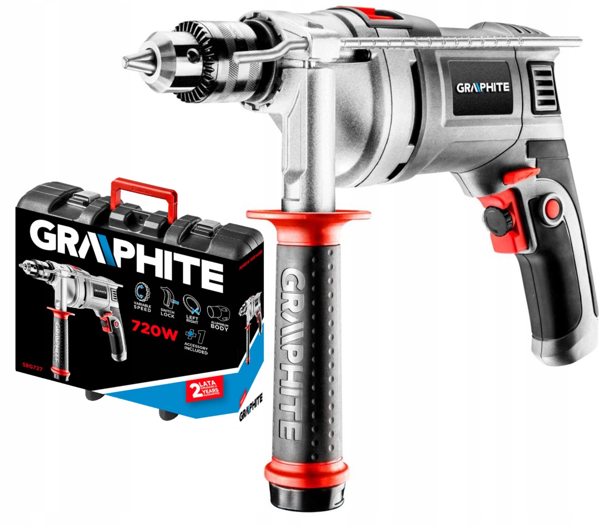 Graphite 720W Příklepová Vrtačka 58G727