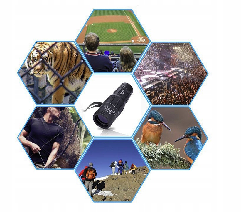 MONOKULAR LUNETA LORNETKA 16×52 ETUI Średnica obiektywu 52 mm